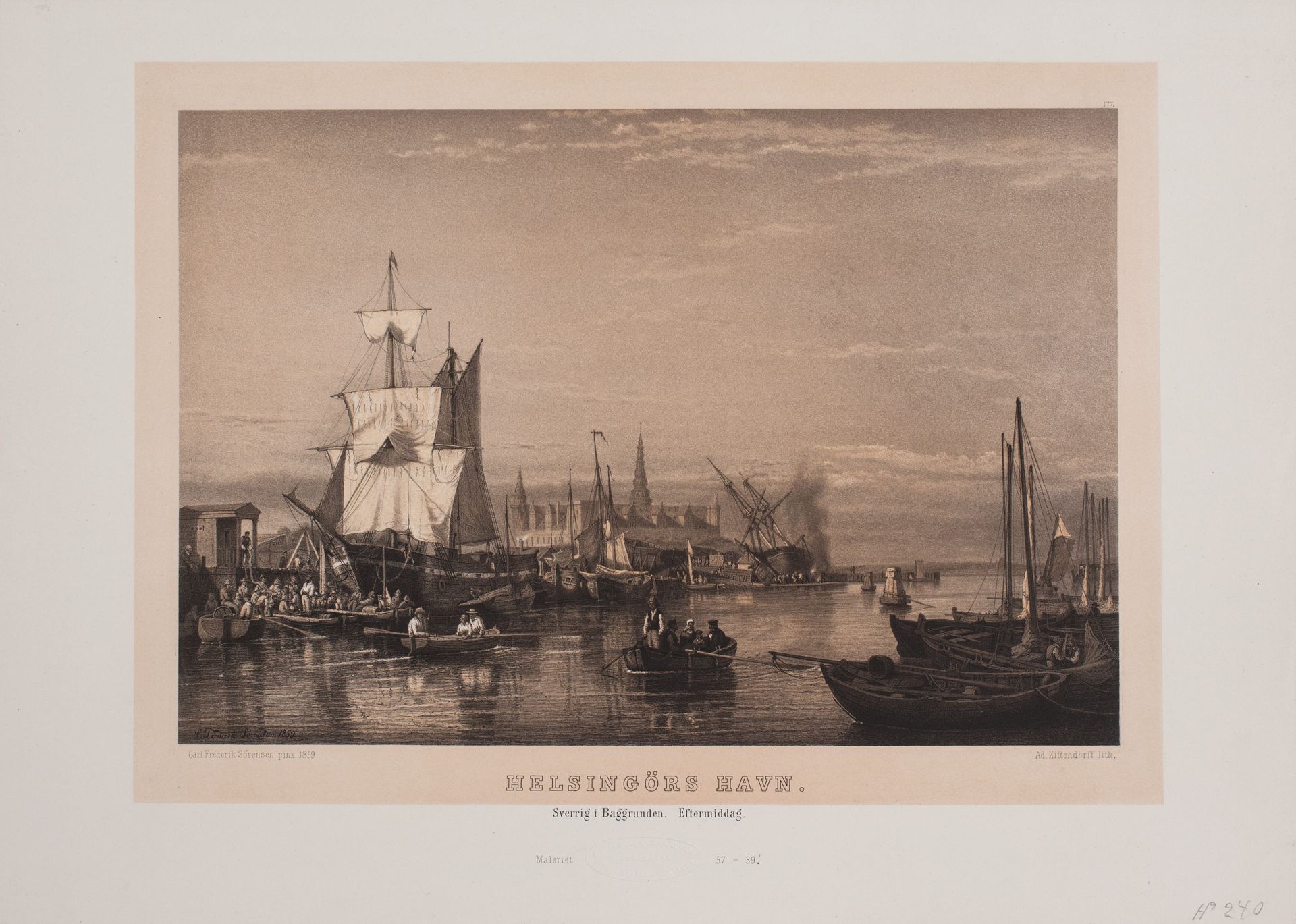 Helsingørs havn by Adolph Kittendorff
