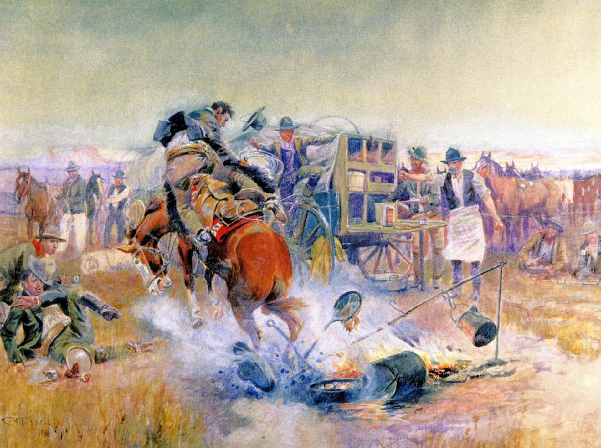 Bronc for Breakfast by Charles M. Russell