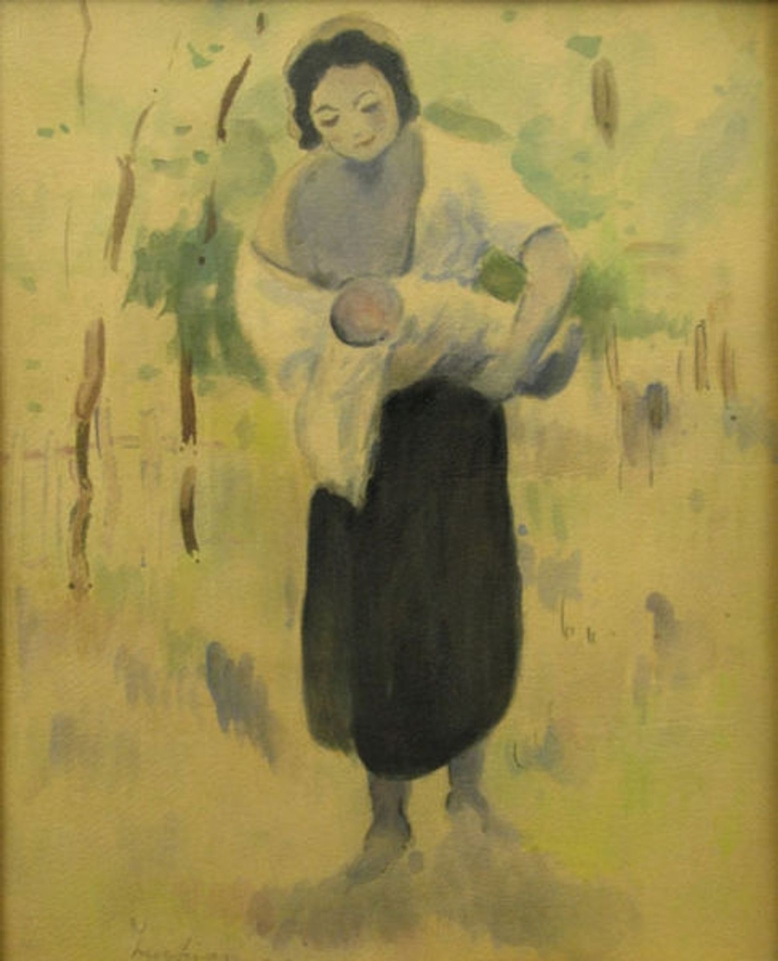 Mother with baby by Stefan Luchian