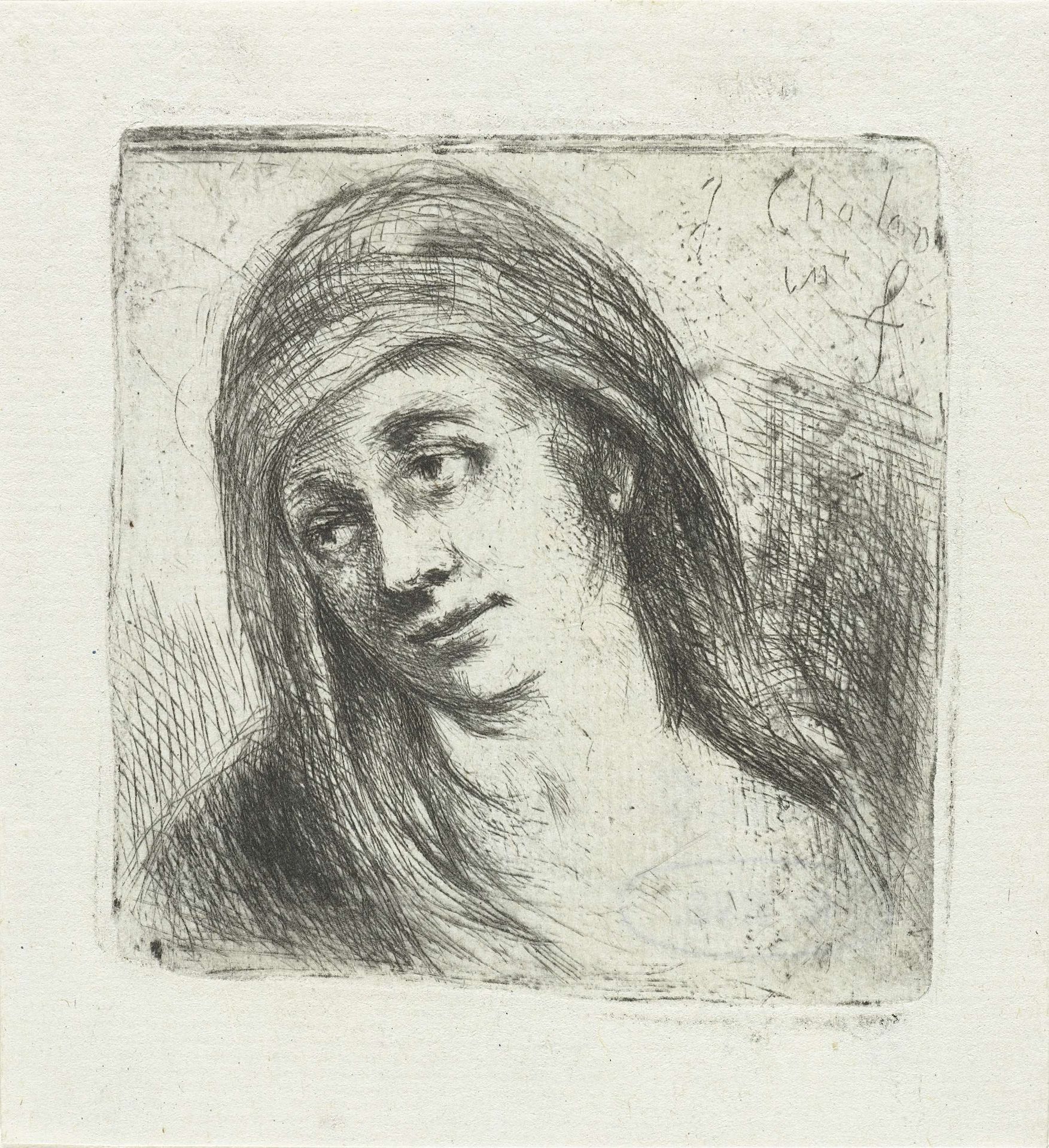 Vrouw met hoofddoek by Jan Chalon