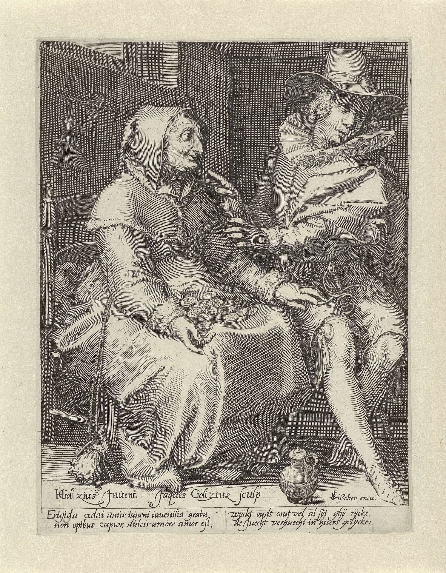 Ongelijke liefde by Jacob (II) Goltzius