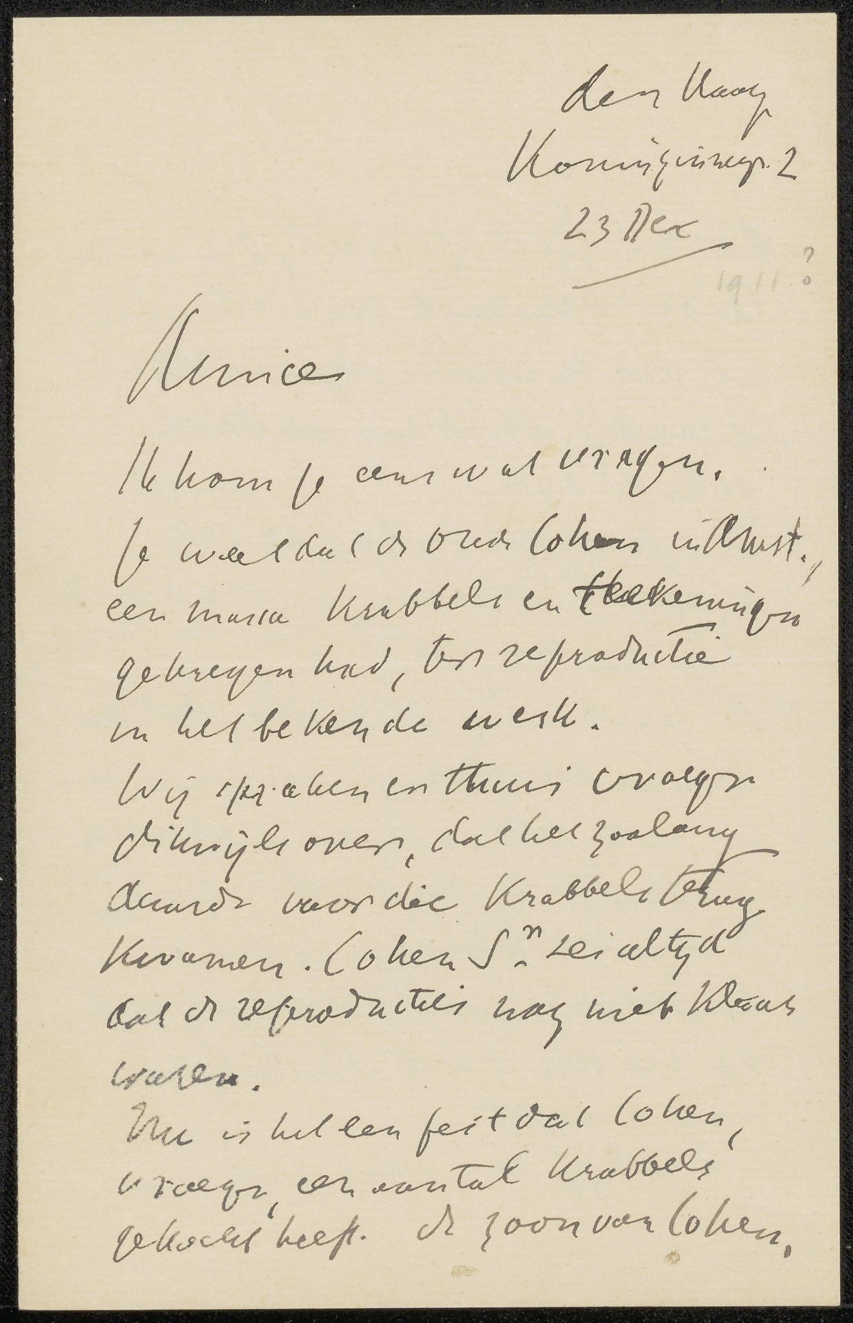 Brief aan Jan Veth by Isaac Israels