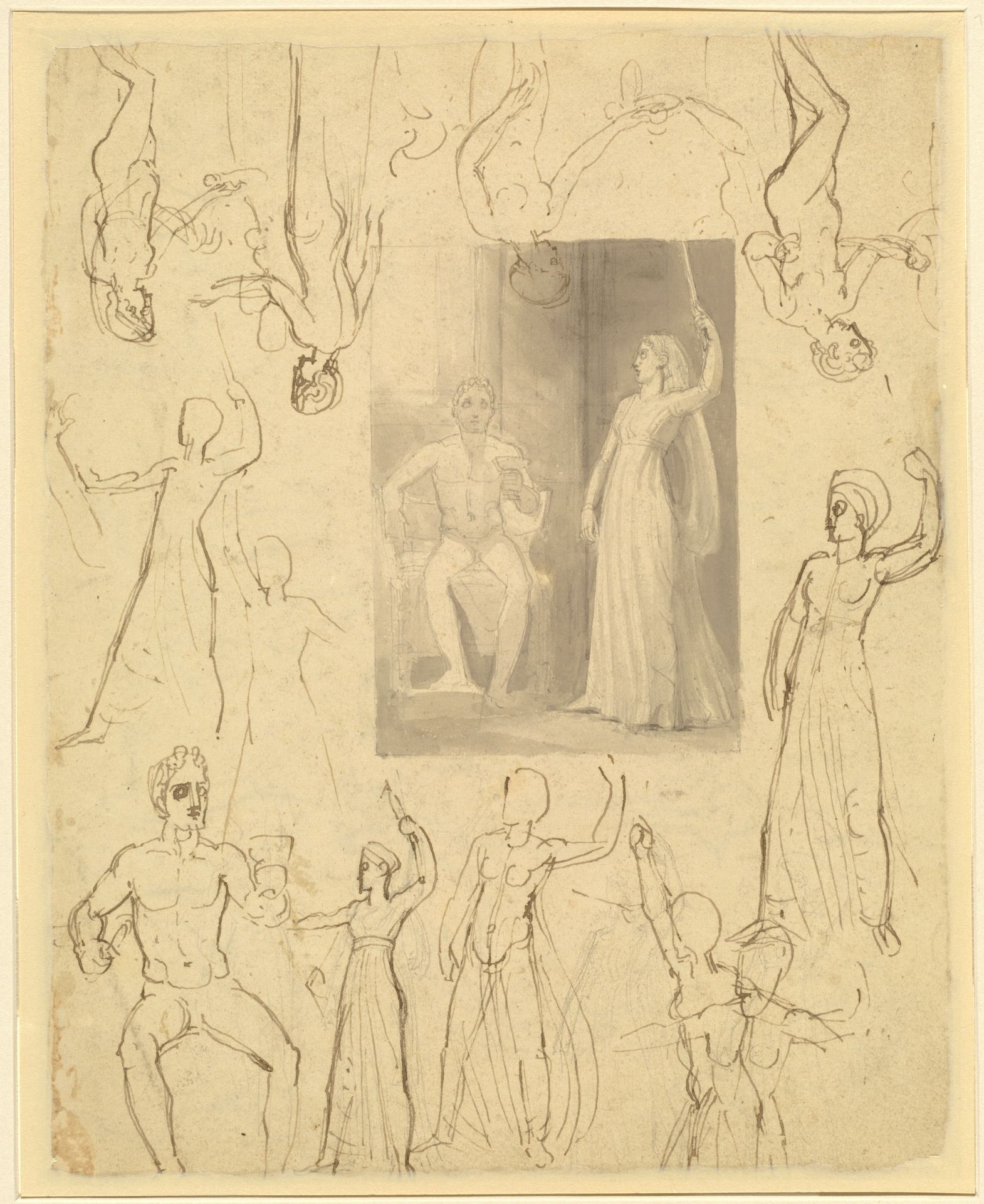 Design for a Book Illustration of Circe and Odysseus [recto] by Thomas Stothard