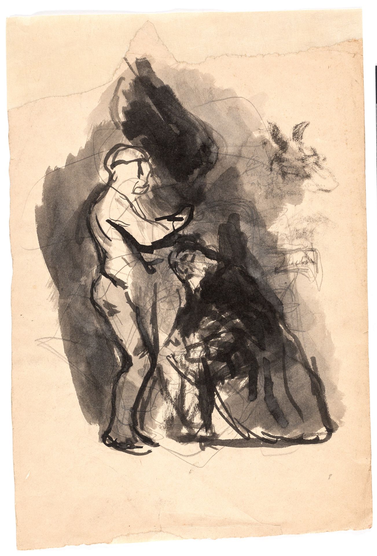 Studie til "Dædalus og Ikarus" by Oluf Hartmann