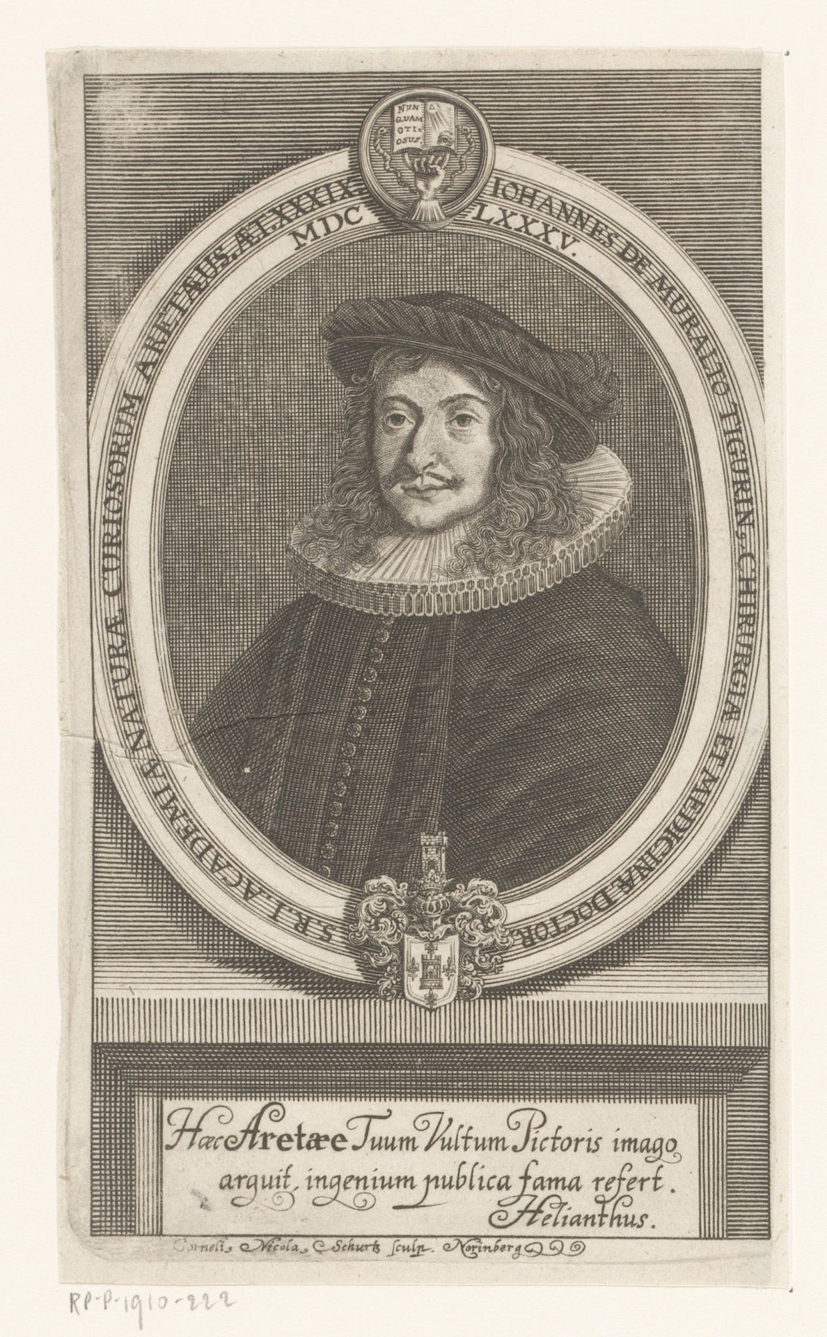 Portret van Johann von Muralt by Cornelis Nicolaus Schurtz
