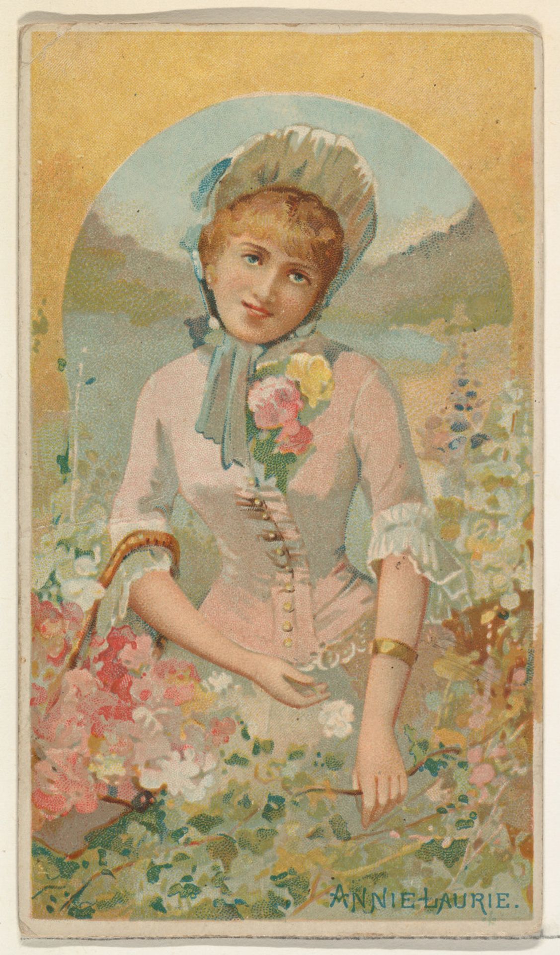 Annie Laurie, from the Illustrated Songs series (N116) issued by W. Duke, Sons & Co. to promote Honest Long Cut Tobacco by W. Duke, Sons & Co.