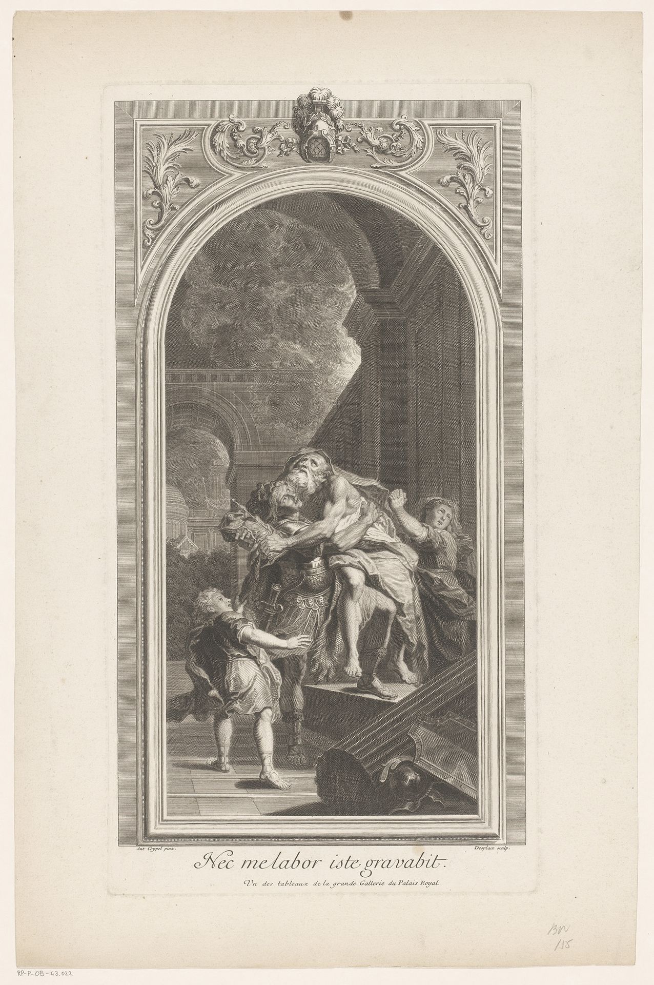 Aeneas en zijn familie vluchten uit Troje by Louis Desplaces