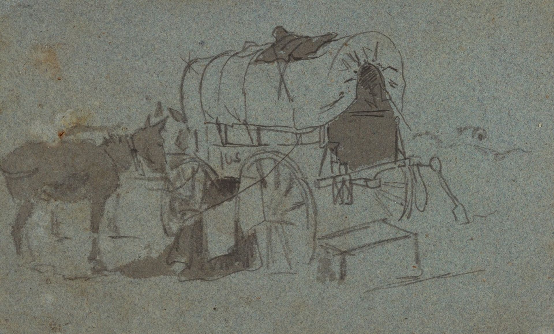 Army Wagon and Mule by Winslow Homer