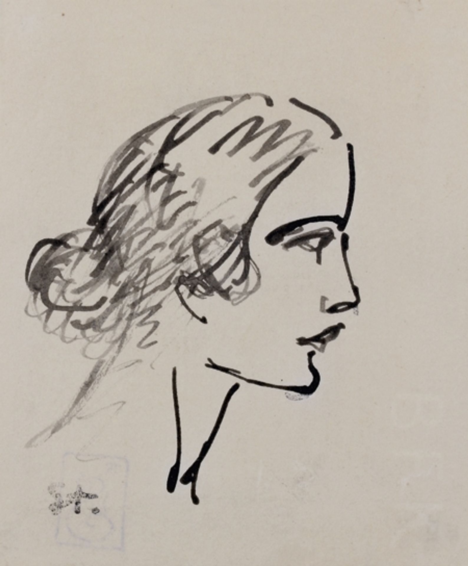 Portraits et étudeslot de six dessins à l'encre ou au crayon by Théophile Alexandre Steinlen
