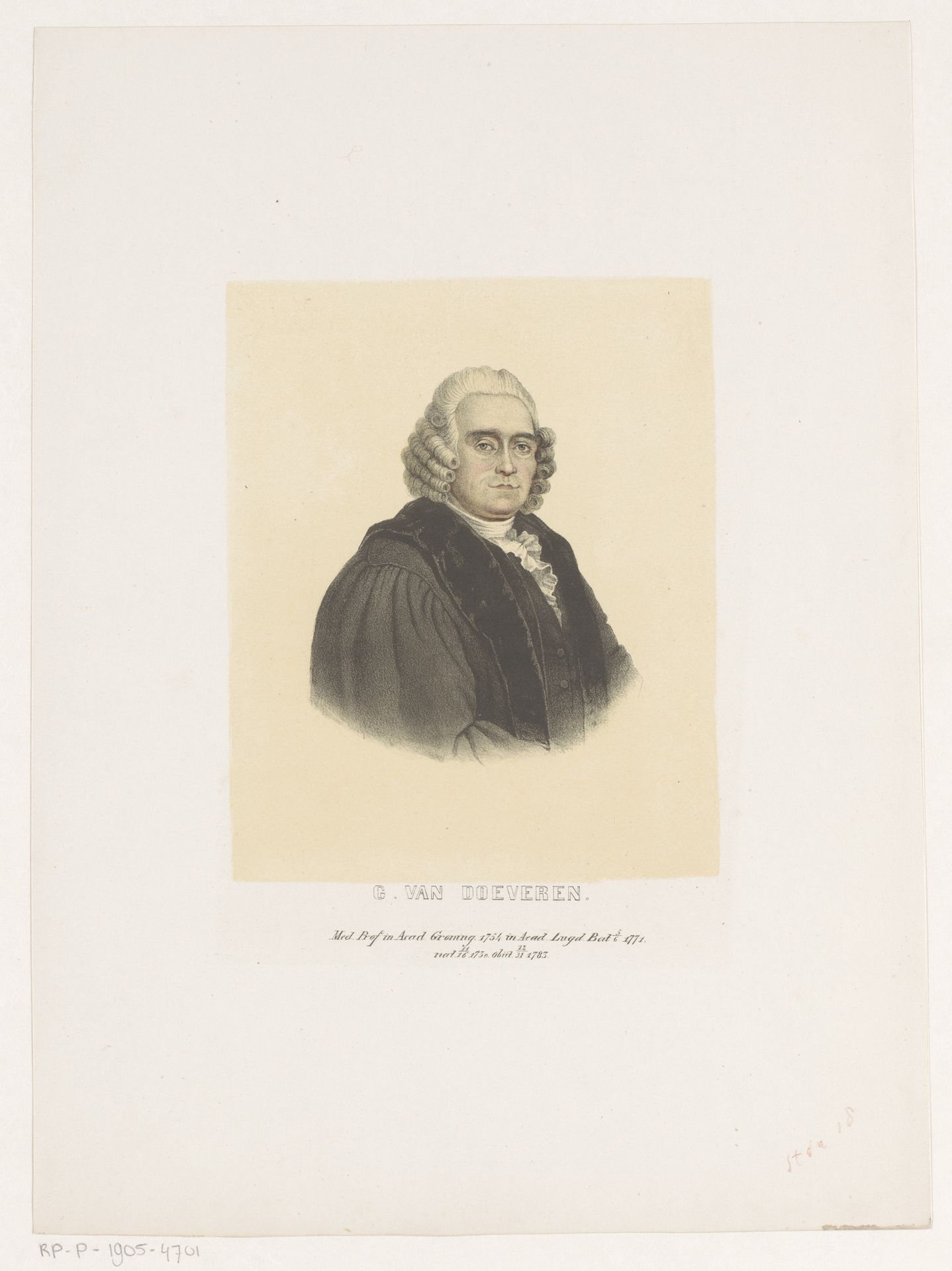 Portret van Gualtherus van Doeveren by Leendert (I) Springer