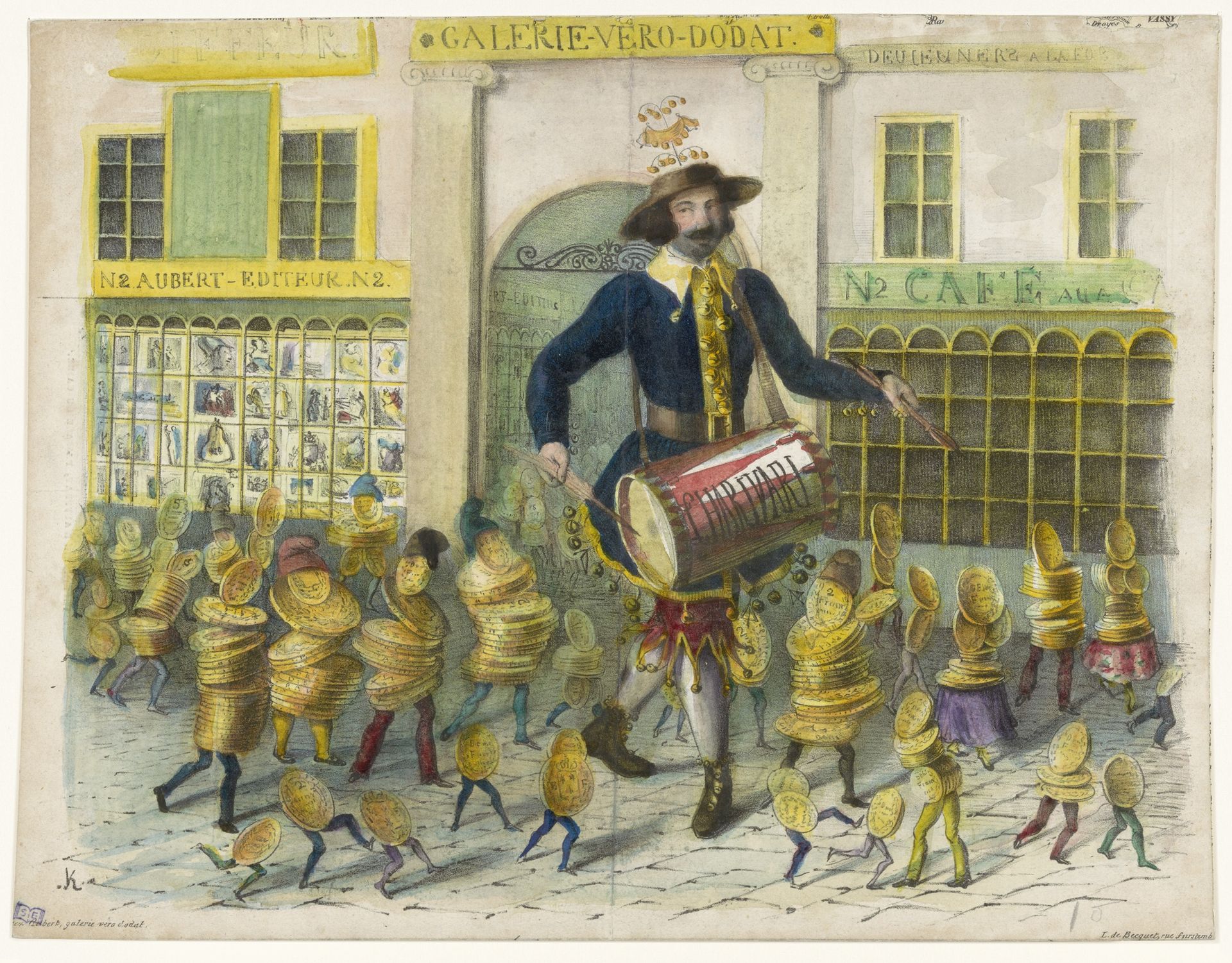 Exterieur van uitgever Aubert te Parijs by Monogrammist K (prentmaker)