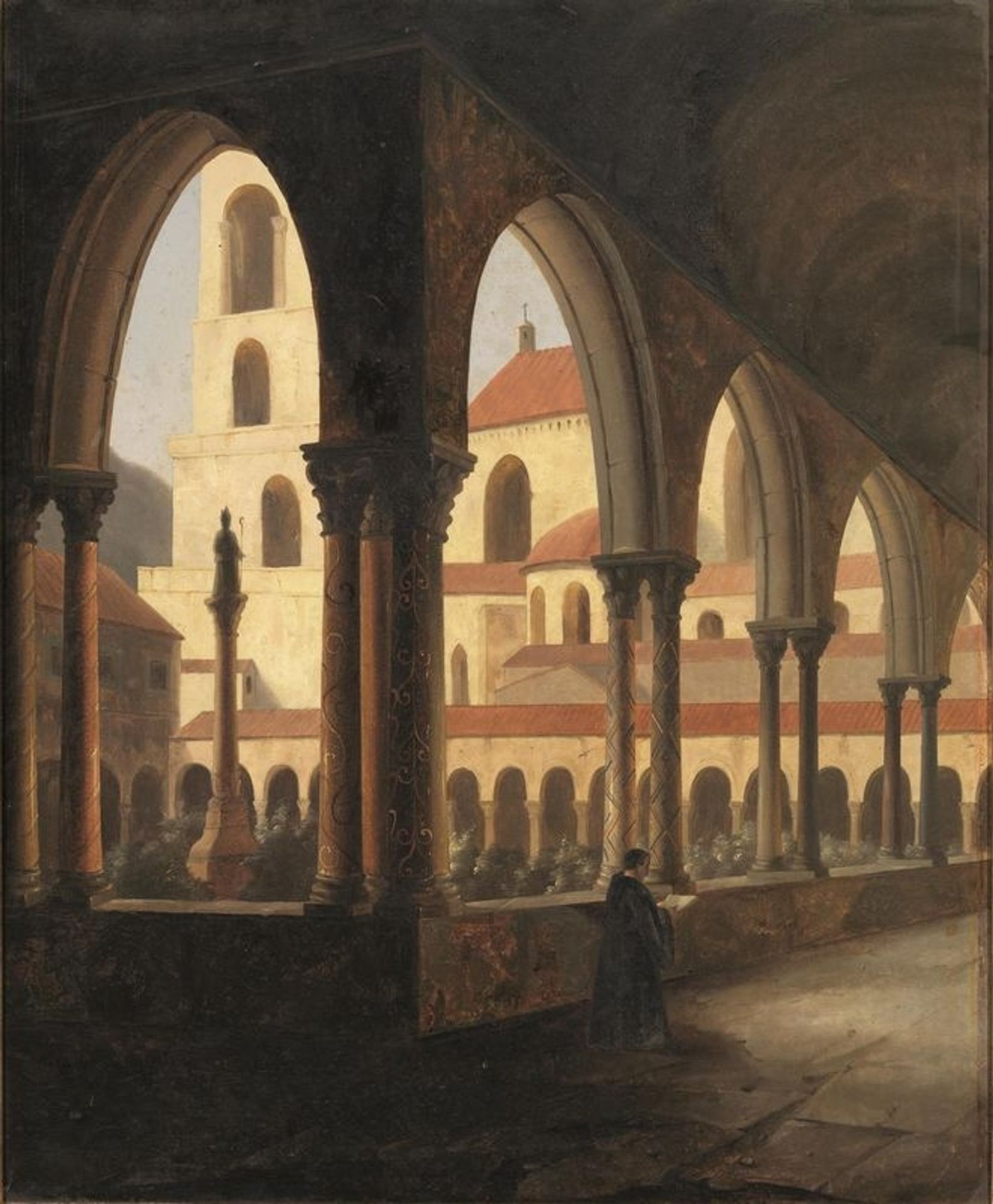 View of the cloister of Monreale by Vincenzo Abbati