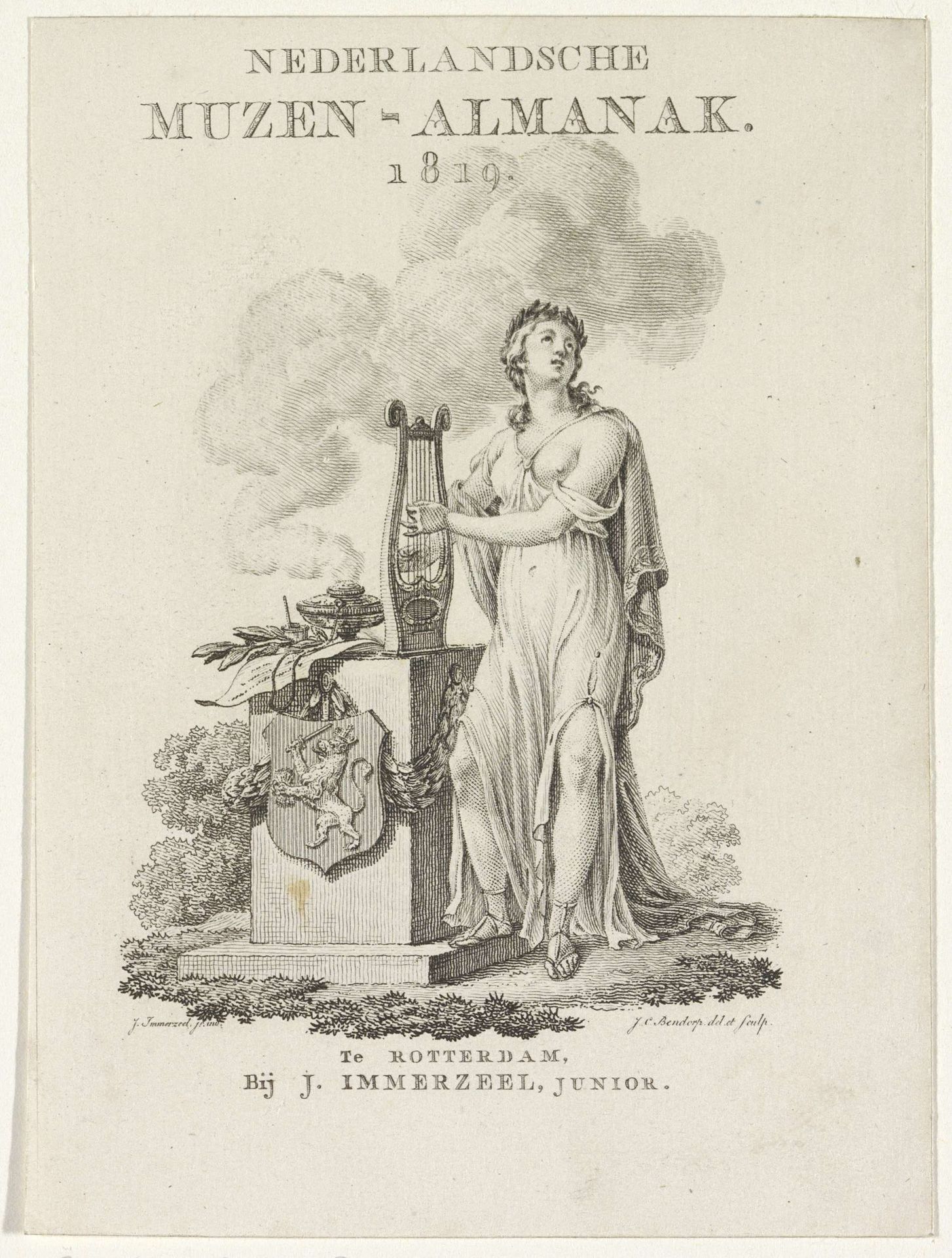 Titelpagina voor: Nederlandsche Muzen-Almanak 1829 by Johannes Christiaan Bendorp