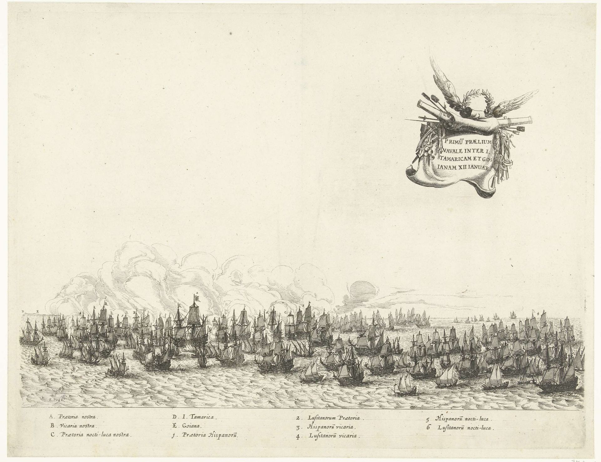 Eerste gevecht met de Portugese vloot bij Itamaracá, 1640 by Salomon Savery