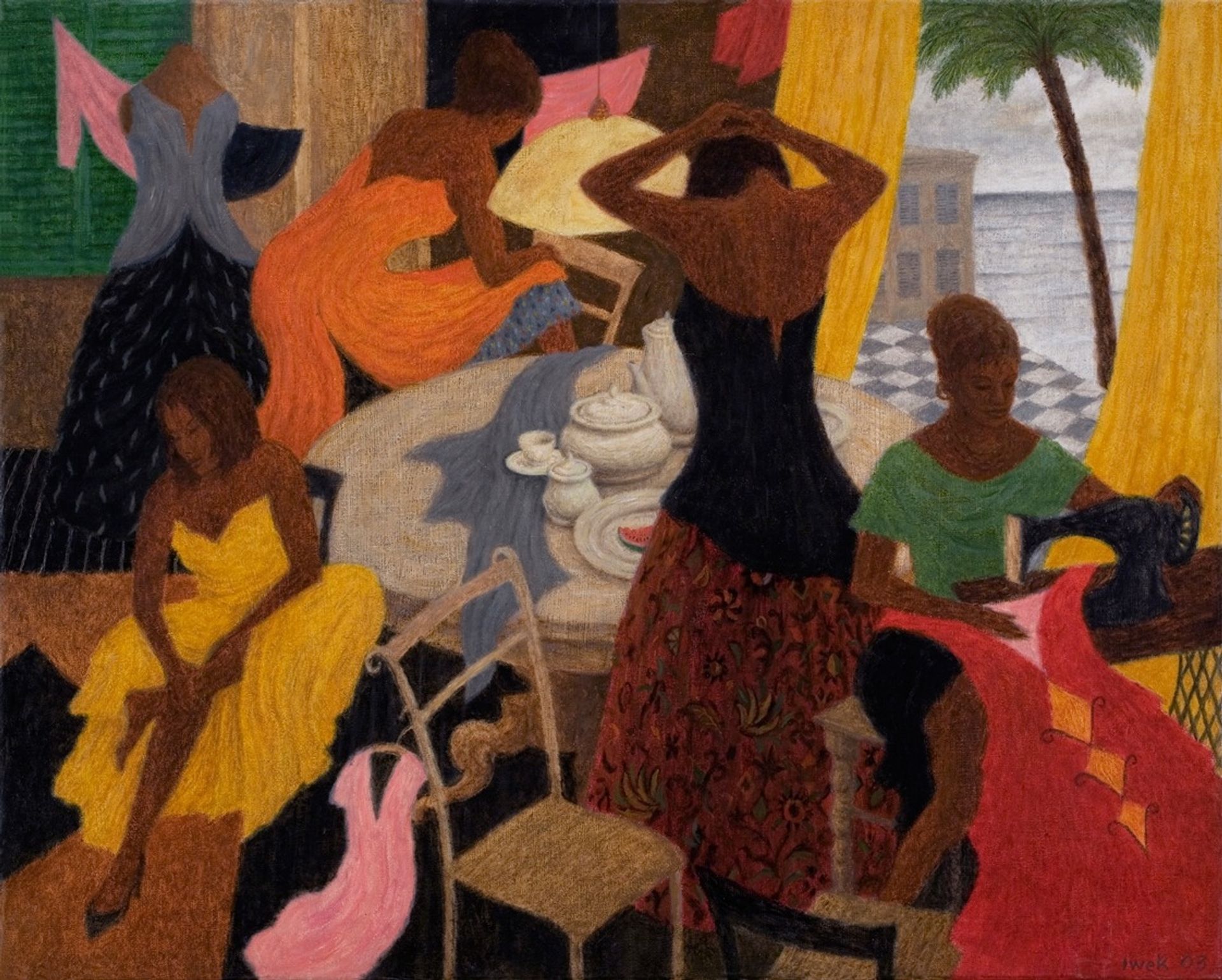 Seamstresses and Sea View by Iwo Zaniewski