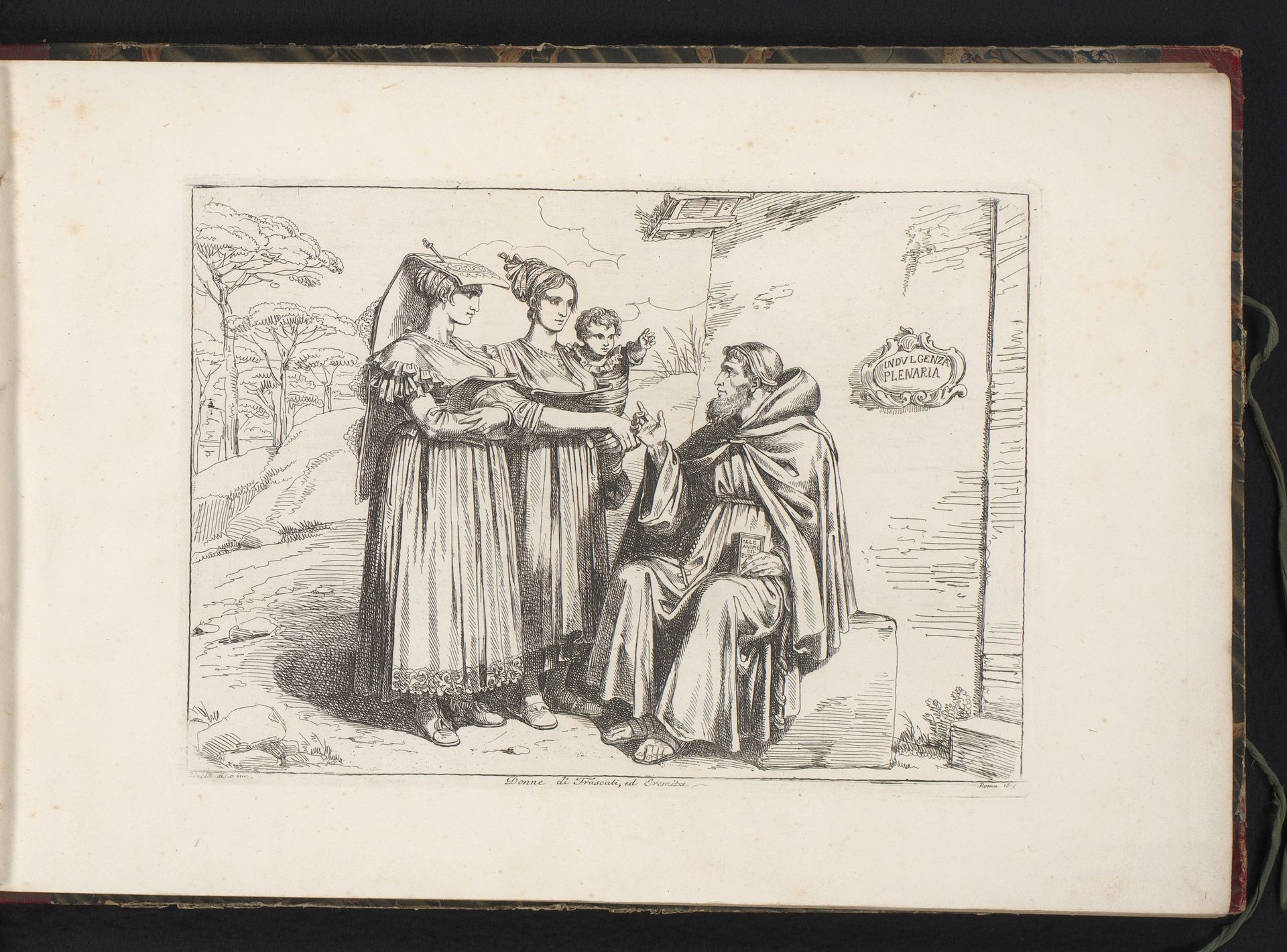 Twee vrouwen uit Frascati en een heremiet by Bartolomeo Pinelli