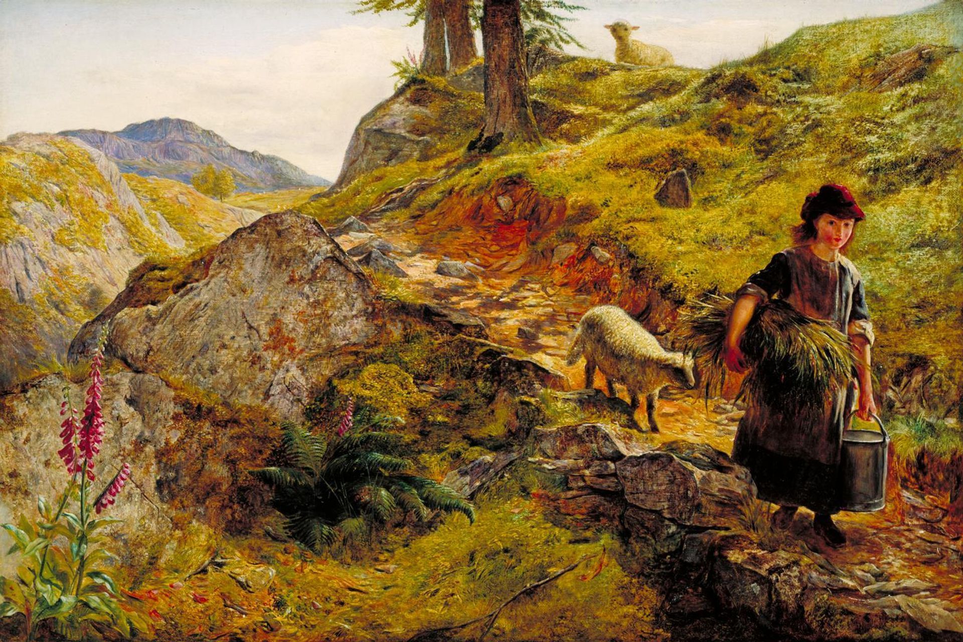 A Mountain Path at Capel Curig, Wales by  Ebenezer Newman Downard