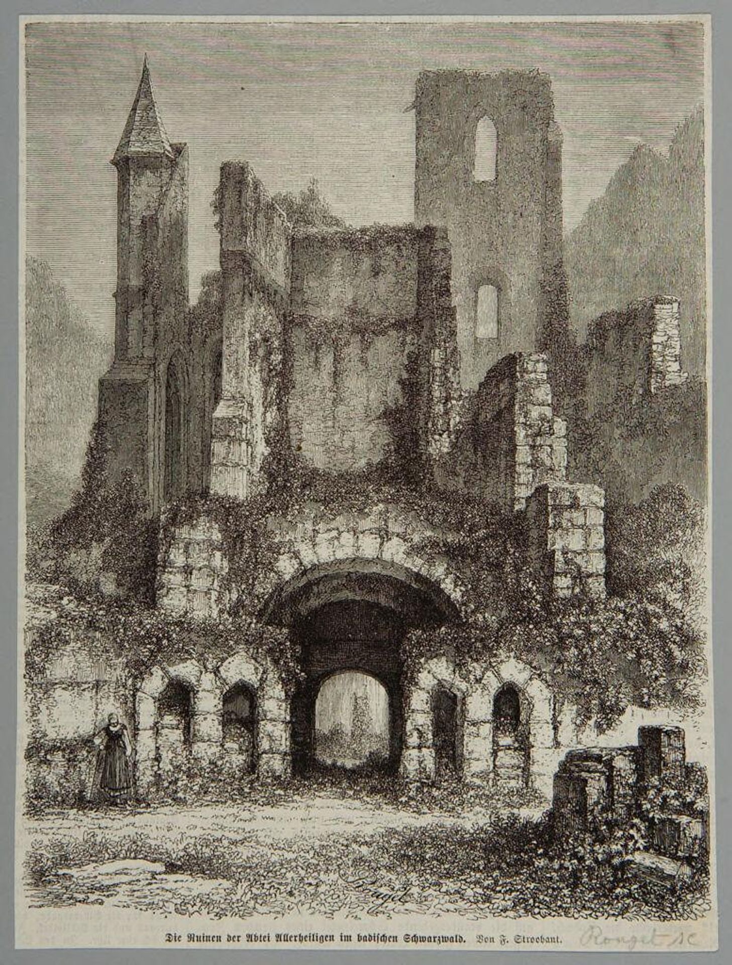 The Ruins of the Abbey of All Saints in the Black Forest by FranÃ§ois Rouget