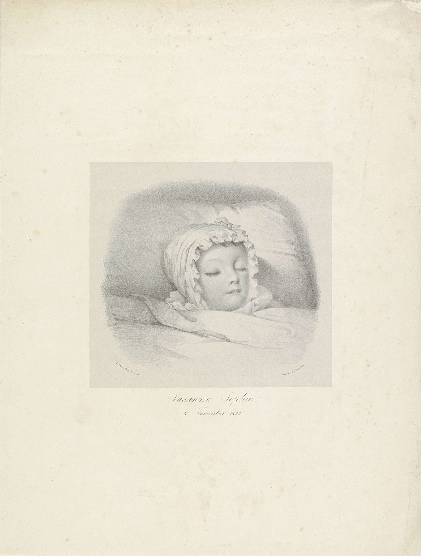 Portret van Susanna Sophia op haar doodsbed by Isaac Cornelis Elink Sterk