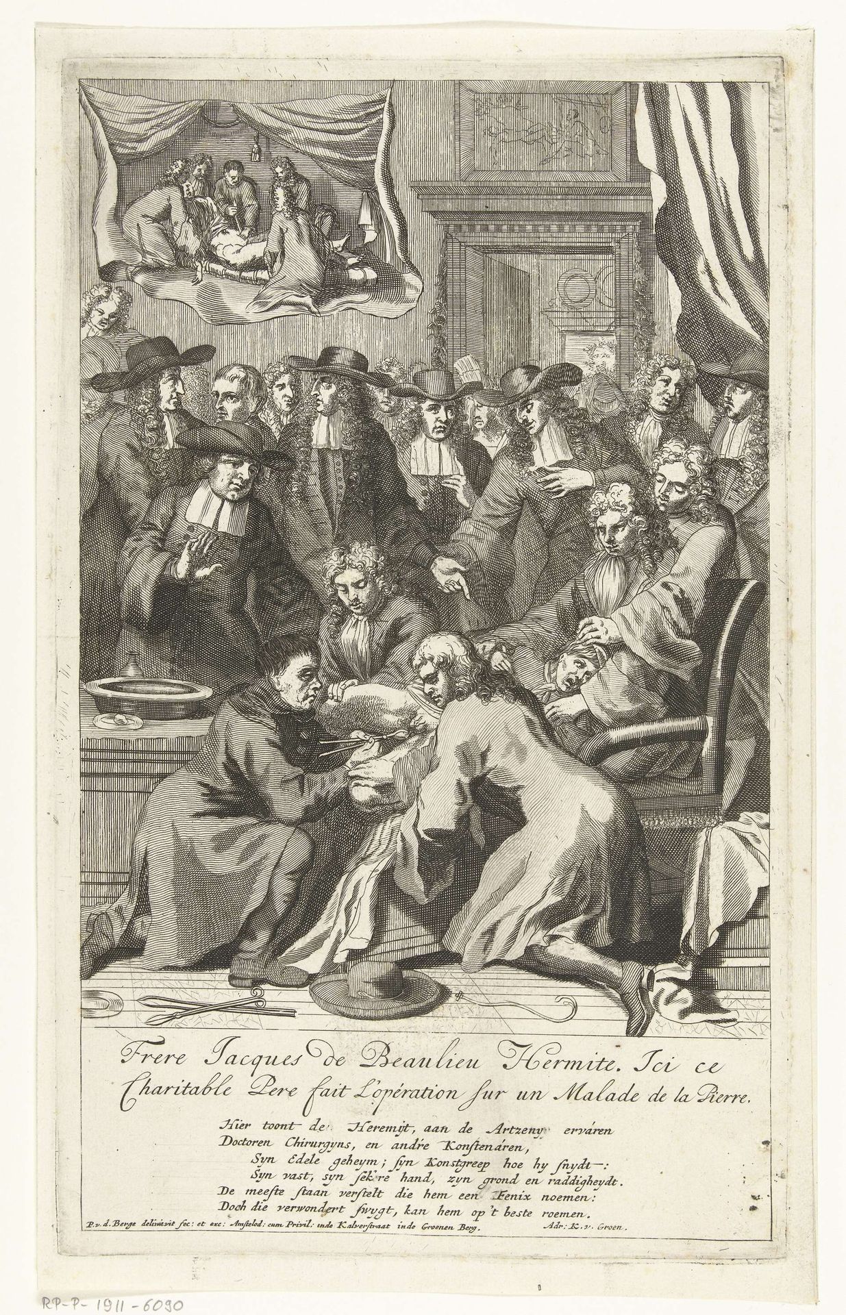 Jacob de Beaulieu opererend voor een groep chirurgijnen by Pieter van den Berge