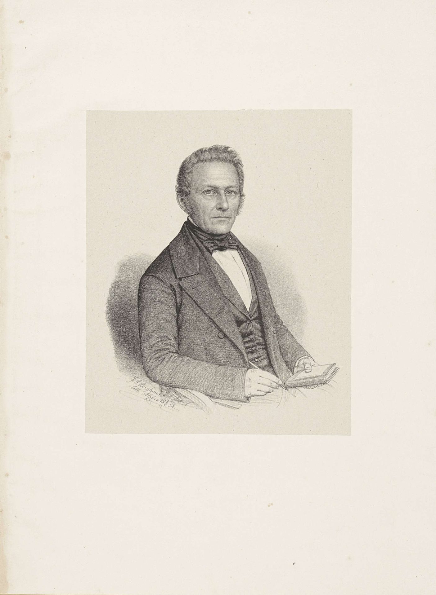 Portret van I.M. Richelle by Johann Peter Berghaus