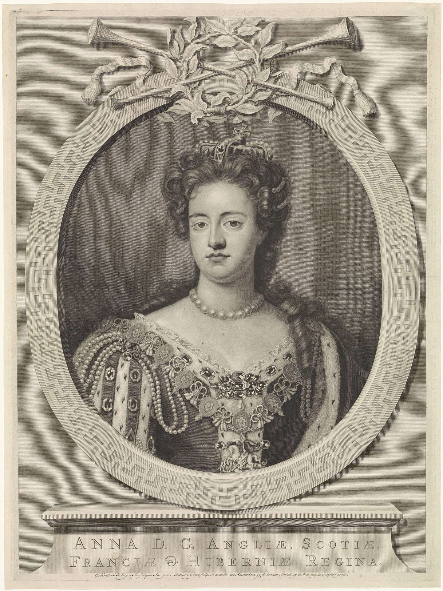 Portret van koningin Anna I van Engeland by Pieter van Gunst