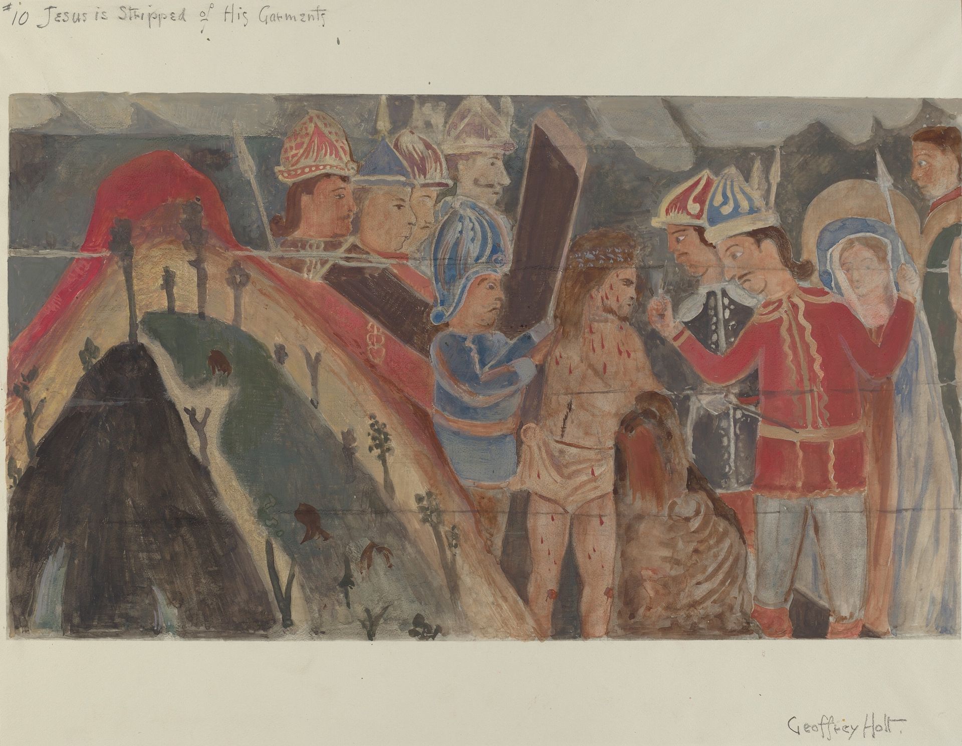 Station of the Cross No. 10: "Jesus is Stripped of His Garments by Geoffrey Holt