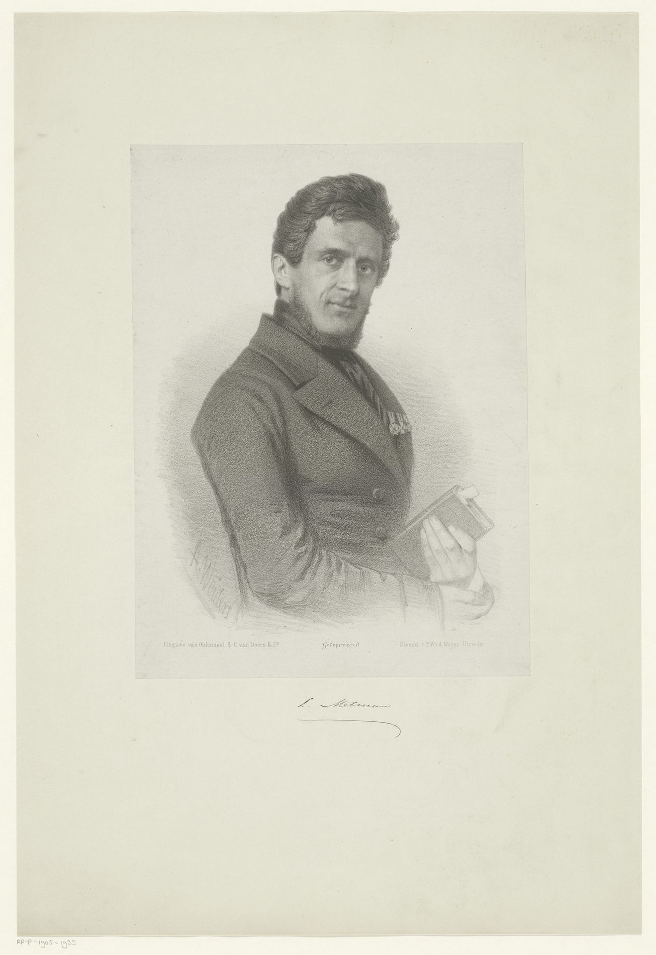 Portret van Leonard Metman by Augustinus Jacobus Bernardus Wouters