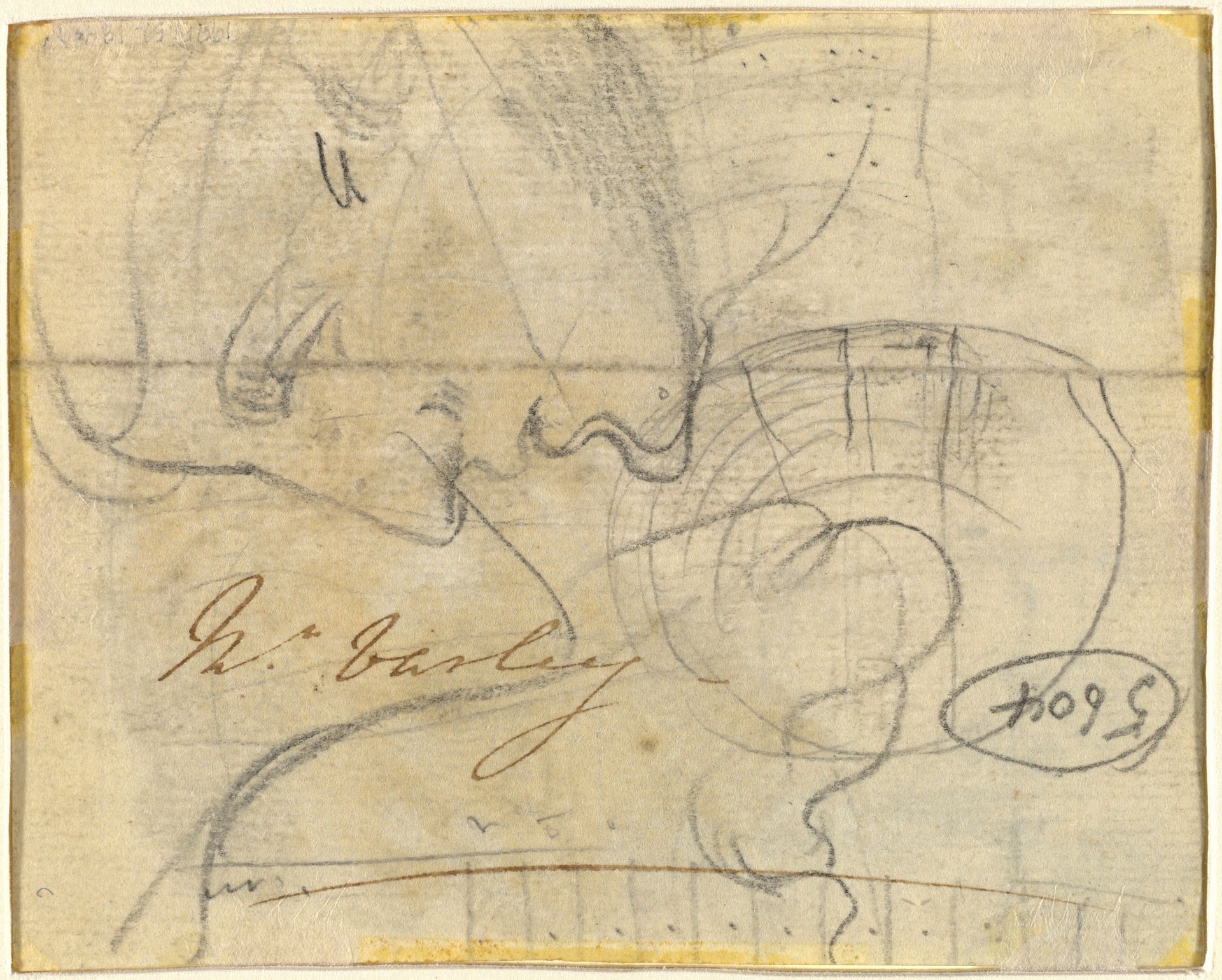 Study of a Head in Profile [verso] by John Varley