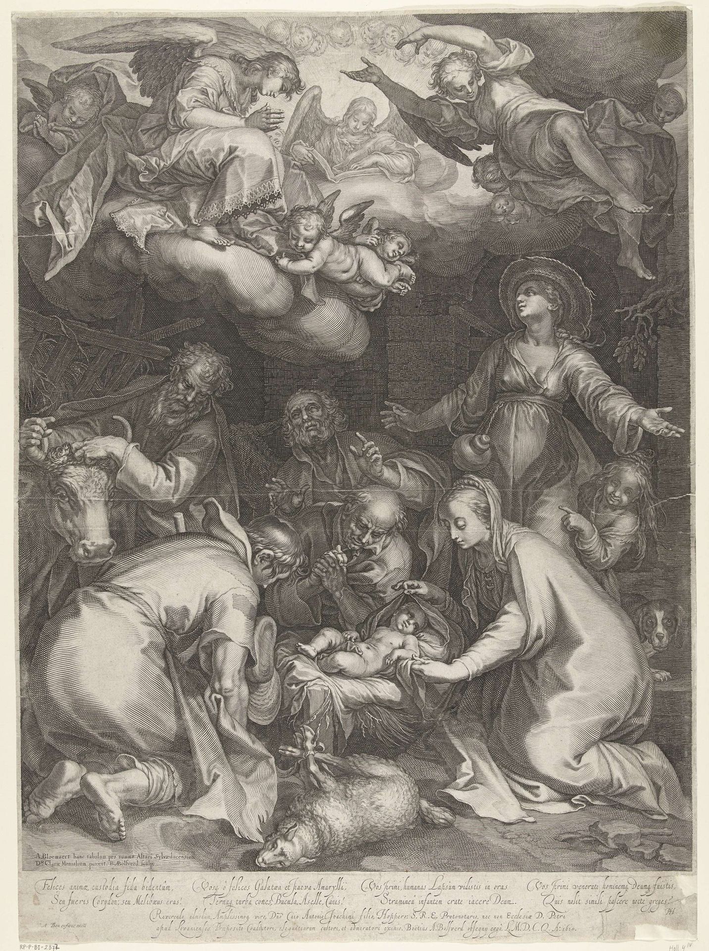 Aanbidding der herders by Boëtius Adamsz. Bolswert