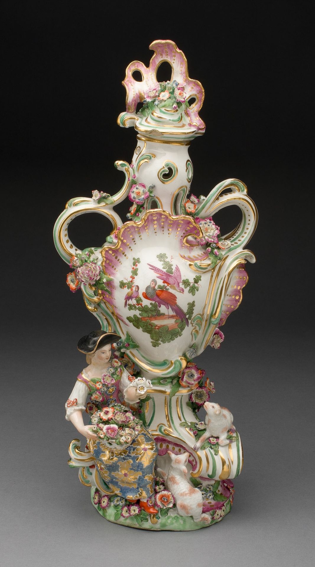 Potpourri Vase with Shepherdess by Chelsea Factory