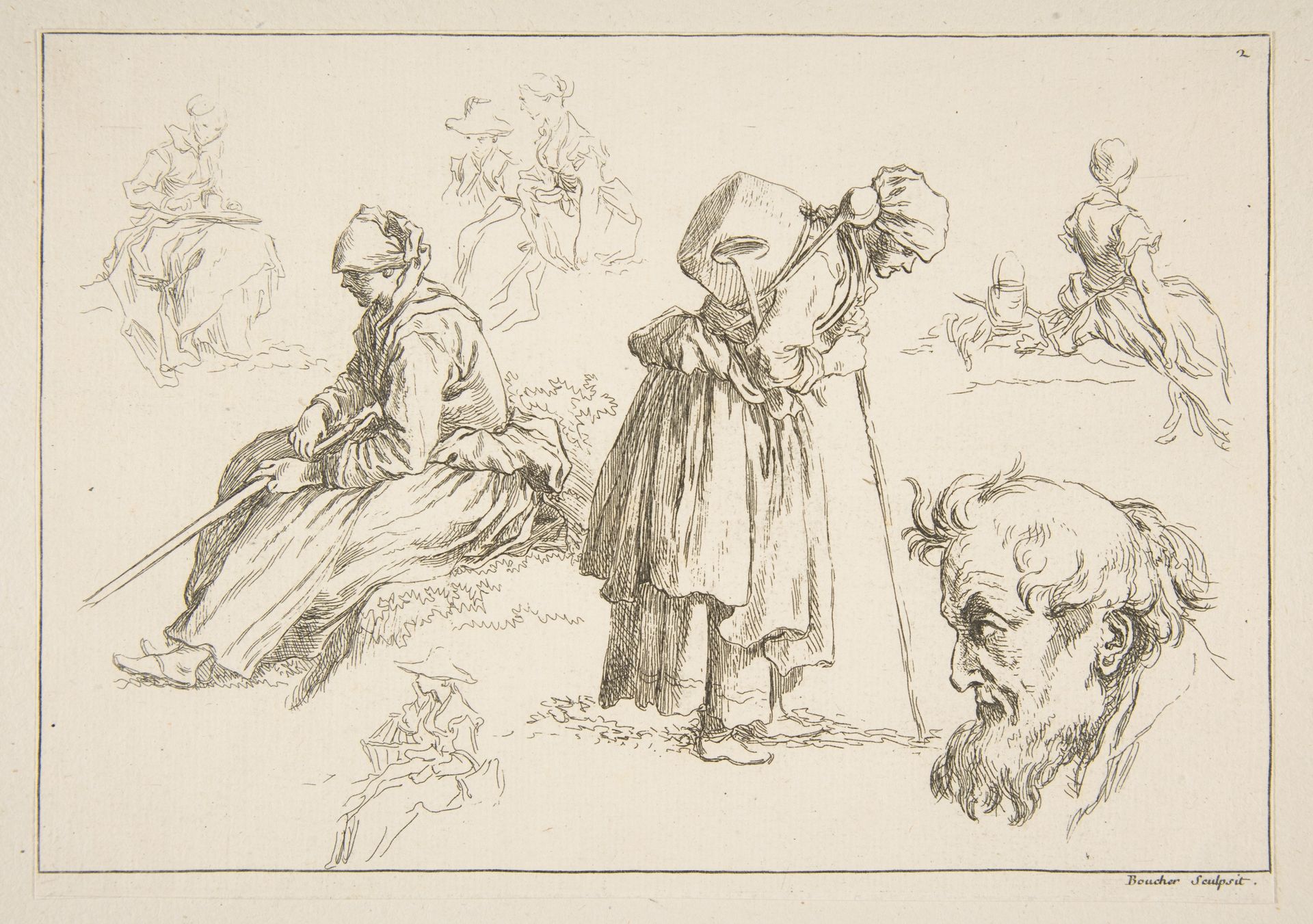 Sheet of Sketches by Francois Boucher