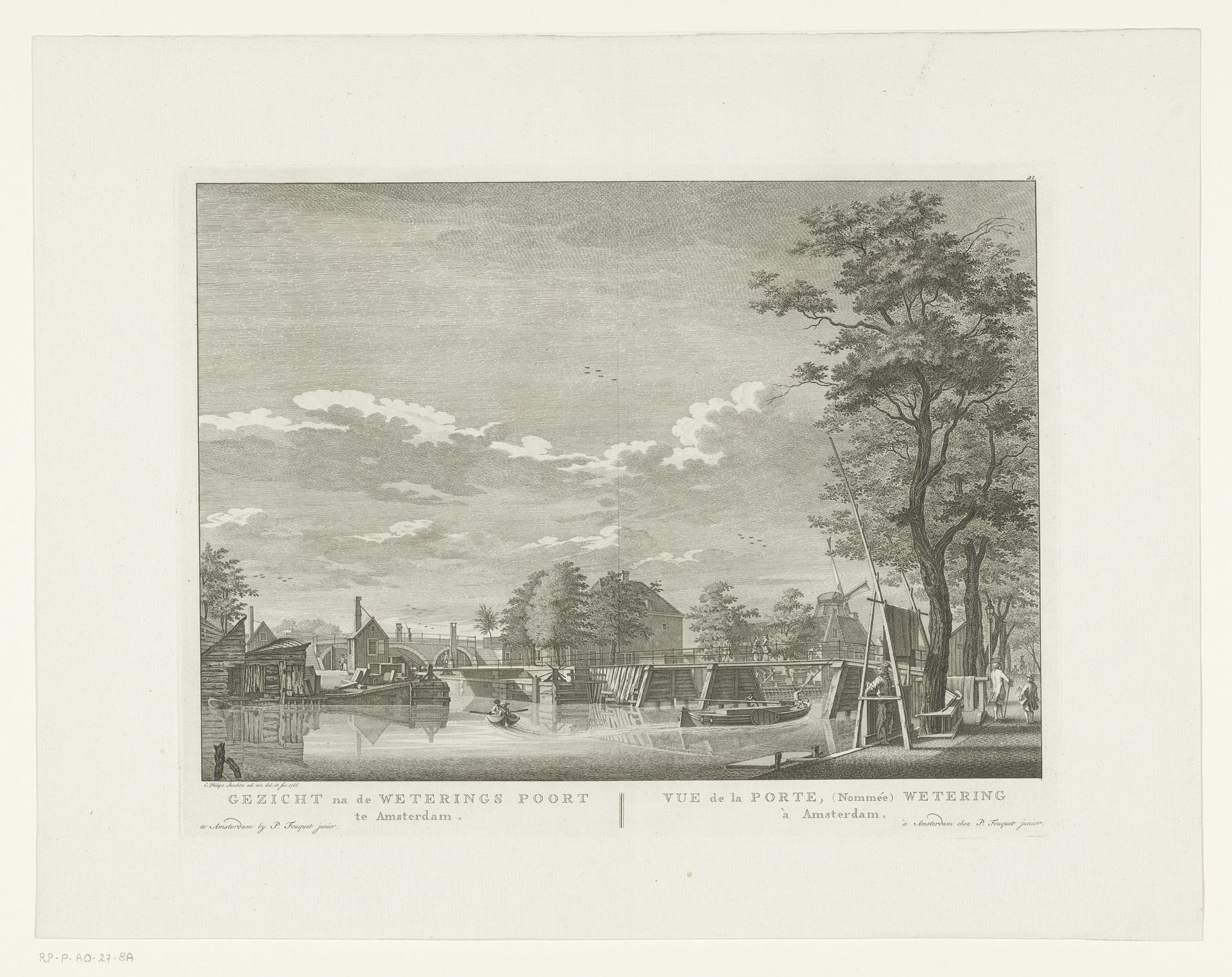 Gezicht op de Weteringpoort te Amsterdam by Caspar Jacobsz. Philips