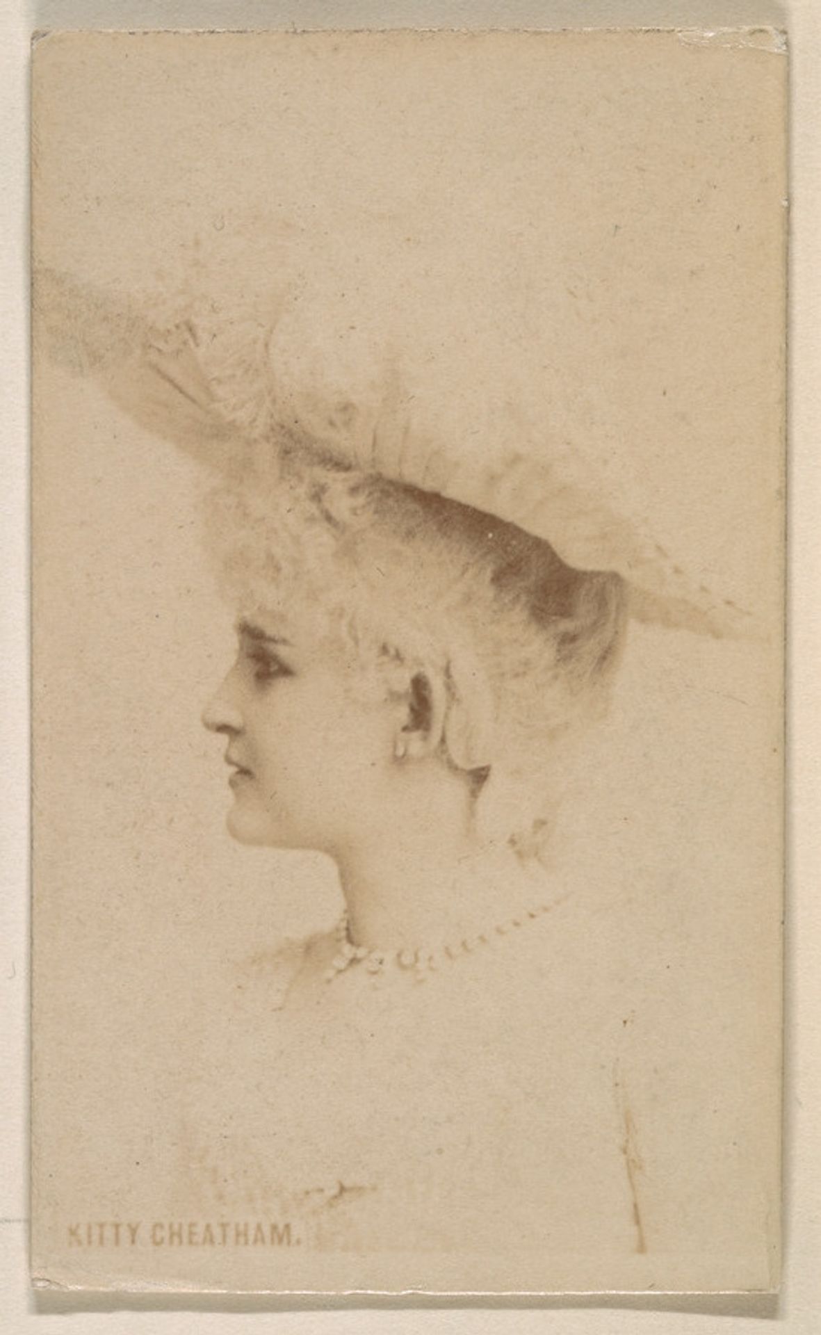 Kitty Cheatham, from the Actresses series (N246), Type 1, issued by Kinney Brothers to promote Sporting Extra Cigarettes by Kinney Brothers Tobacco Company