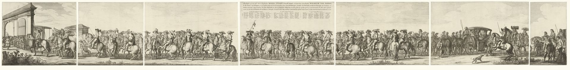 Intocht van Maria Henrietta Stuart, prinses van Oranje te Amsterdam by Pieter Nolpe