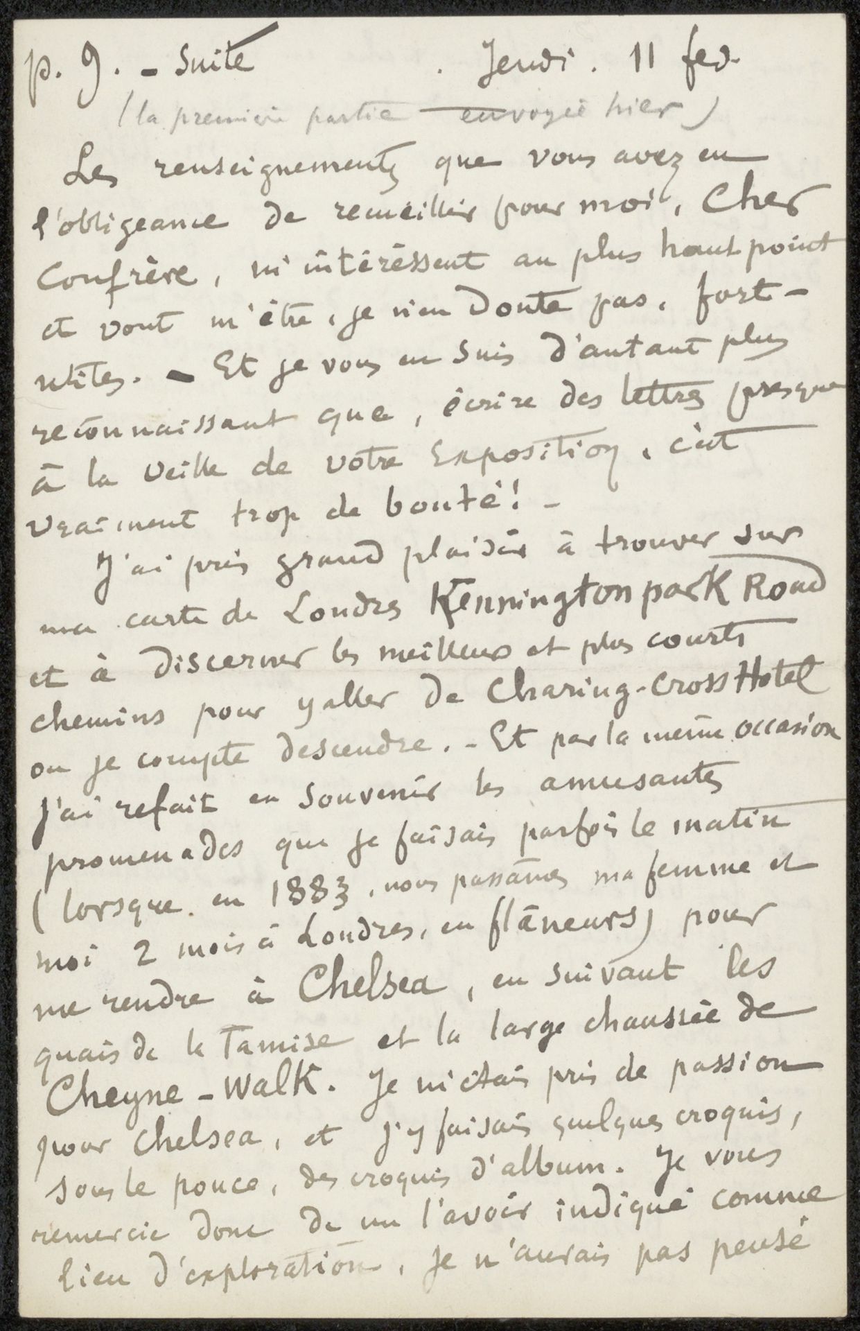 Brief aan Philip Zilcken by Félix Hilaire Buhot