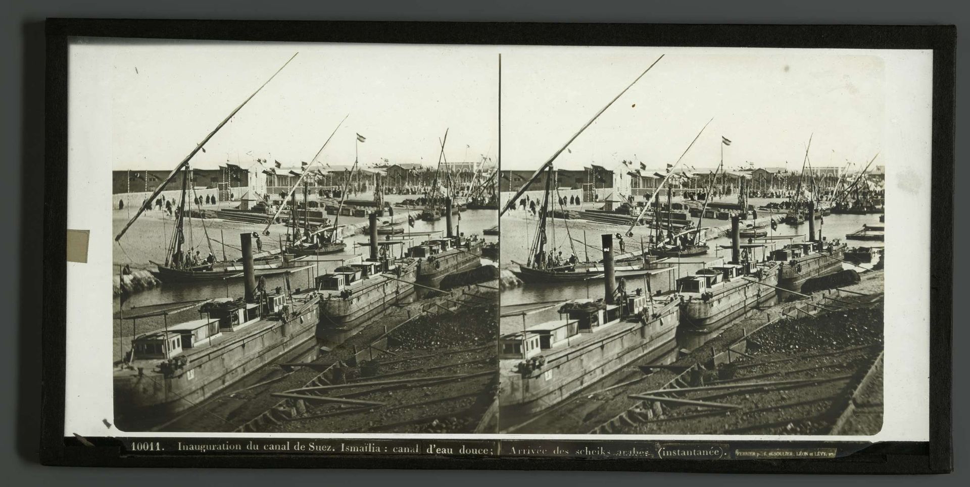 Aankomst van de Arabische sjeiks voor de opening van het Suezkanaal, Egypte by Ferrier Père-Fils et Soulier