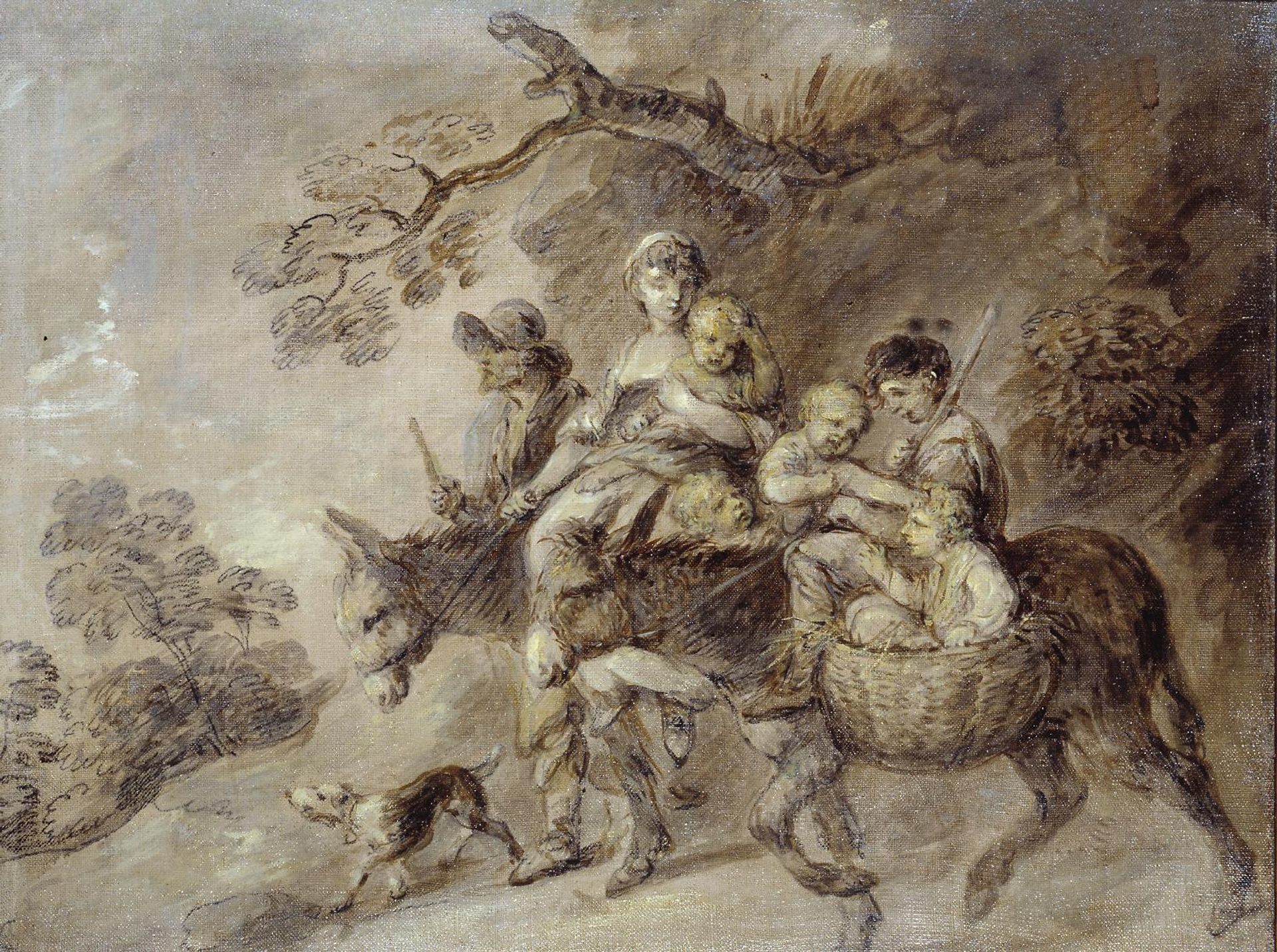 Rustics with Donkey by Gainsborough Dupont