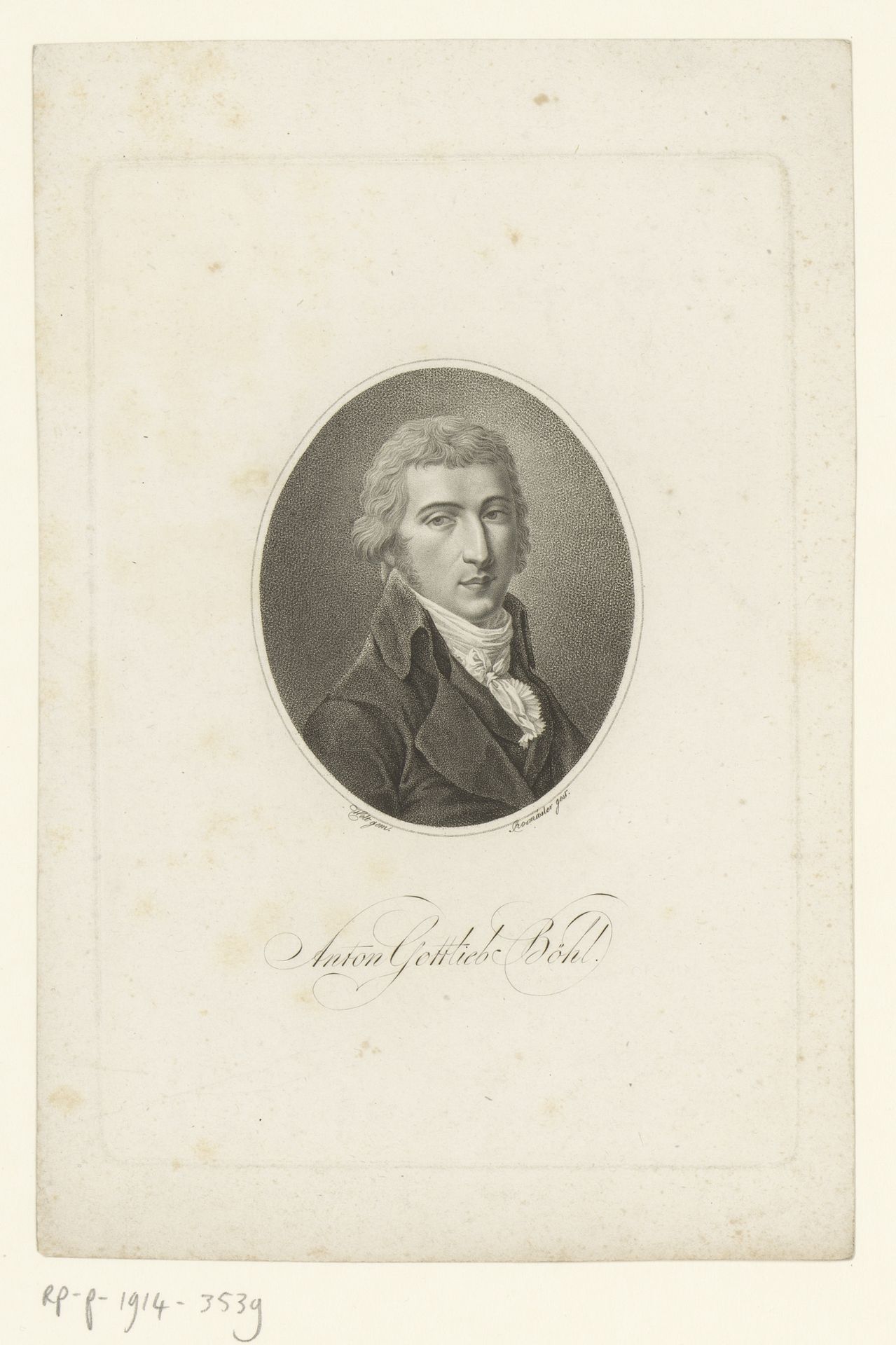 Portret van Anton Gottlieb Böhl by Johann Adolf Rossmässler