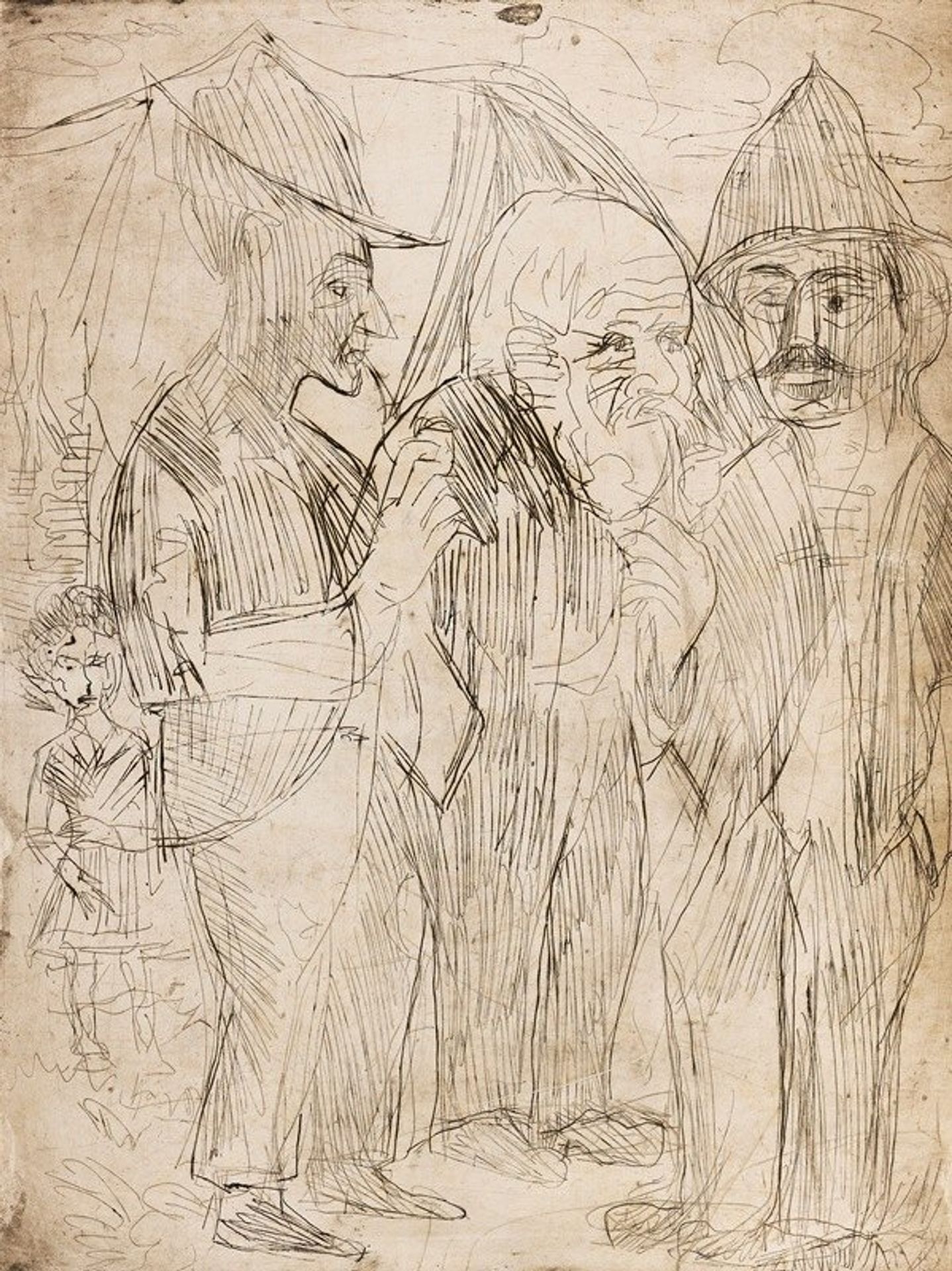 Drei Bauern by Ernst Ludwig Kirchner