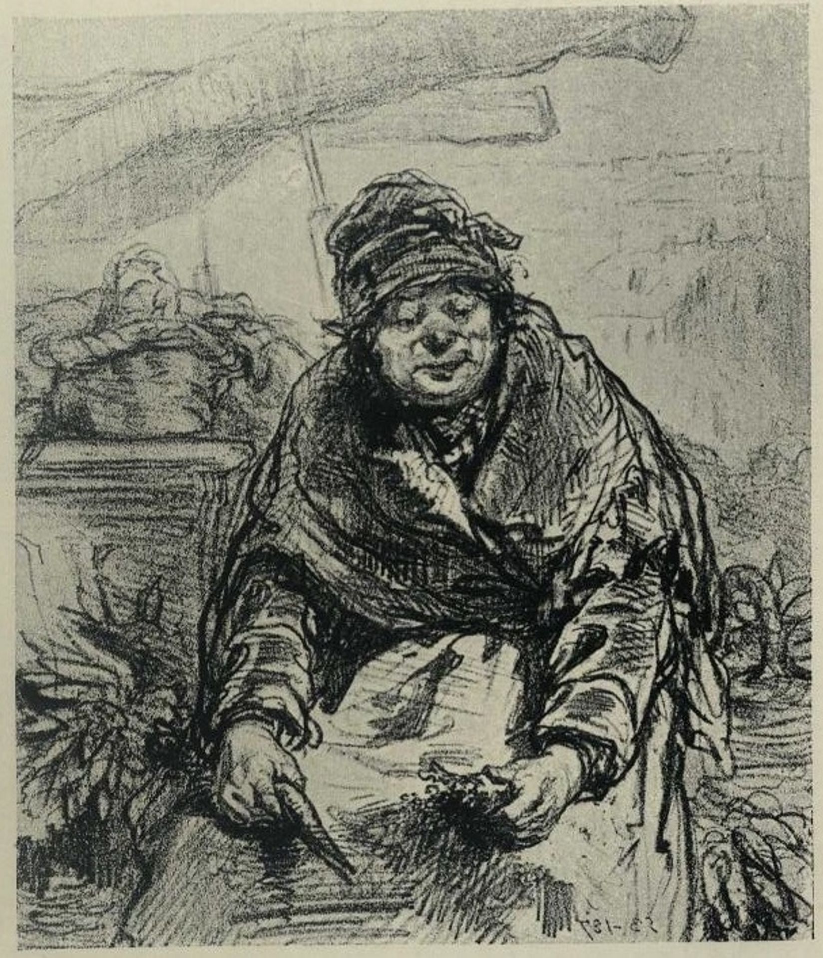 Vegetable trader by Paul Gavarni