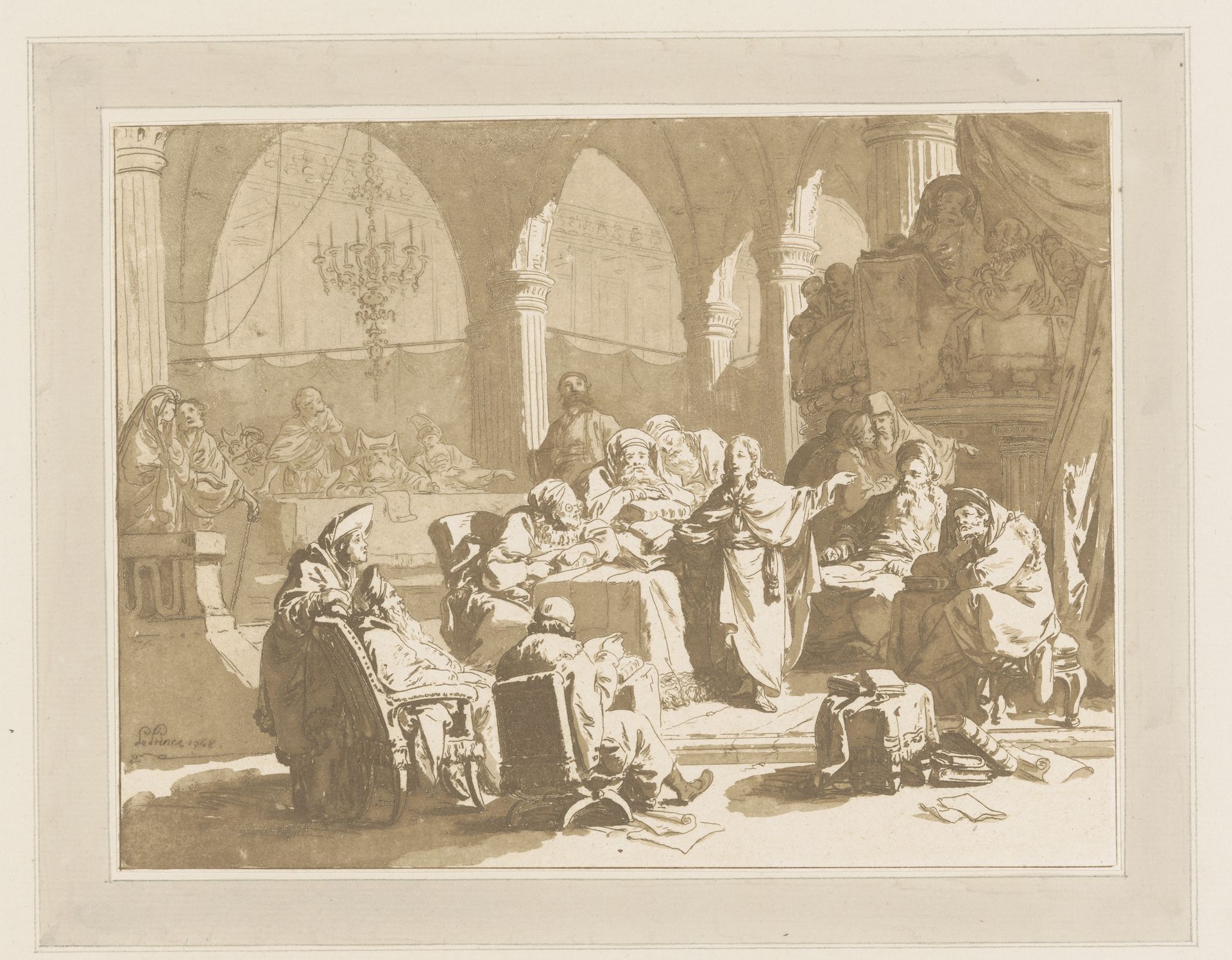 Christus in de tempel by Jean Baptist Leprince
