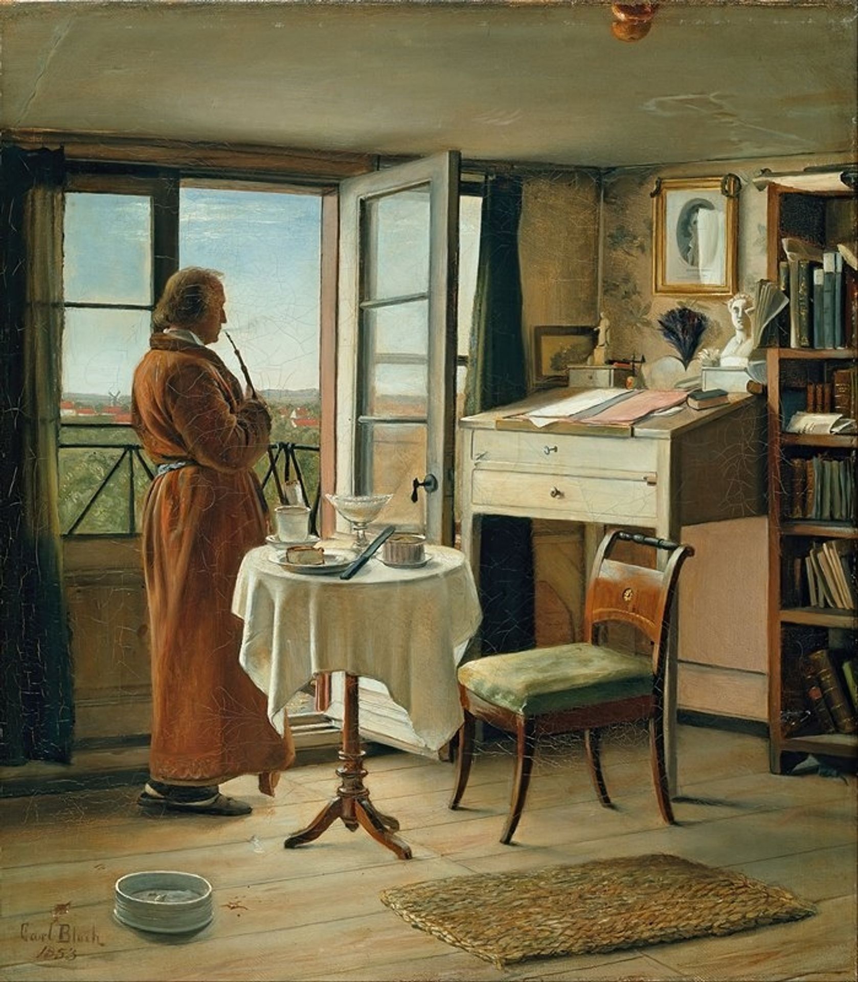 The actor Kristian Mantzius in his study by Carl Bloch