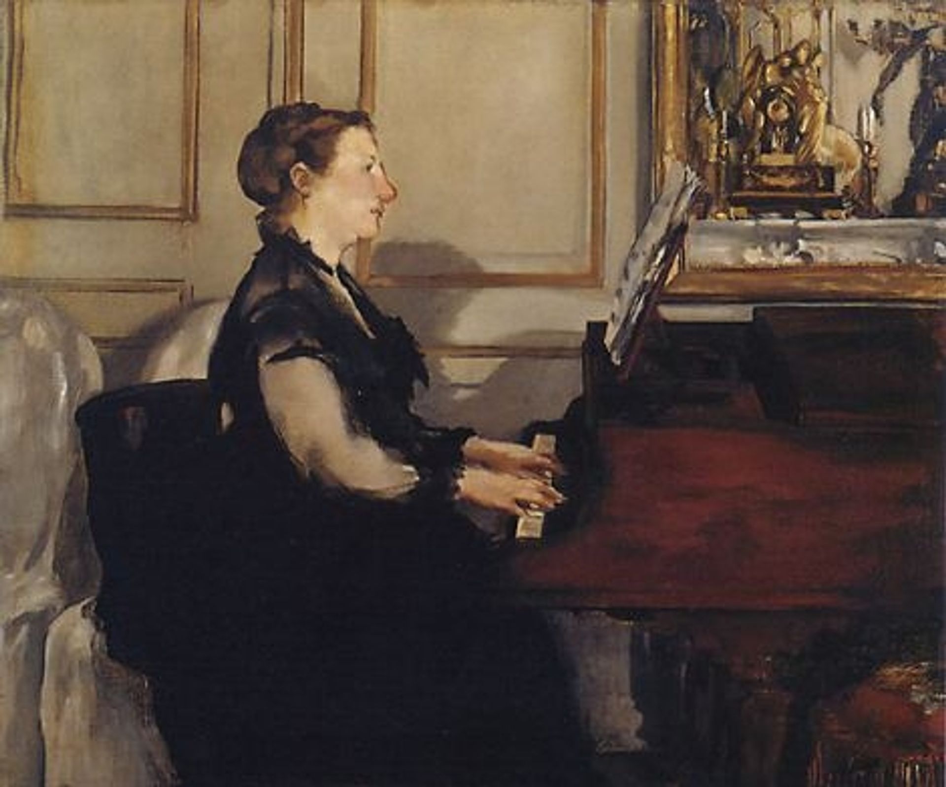 Madame Manet at the Piano - Edouard Manet | Artera