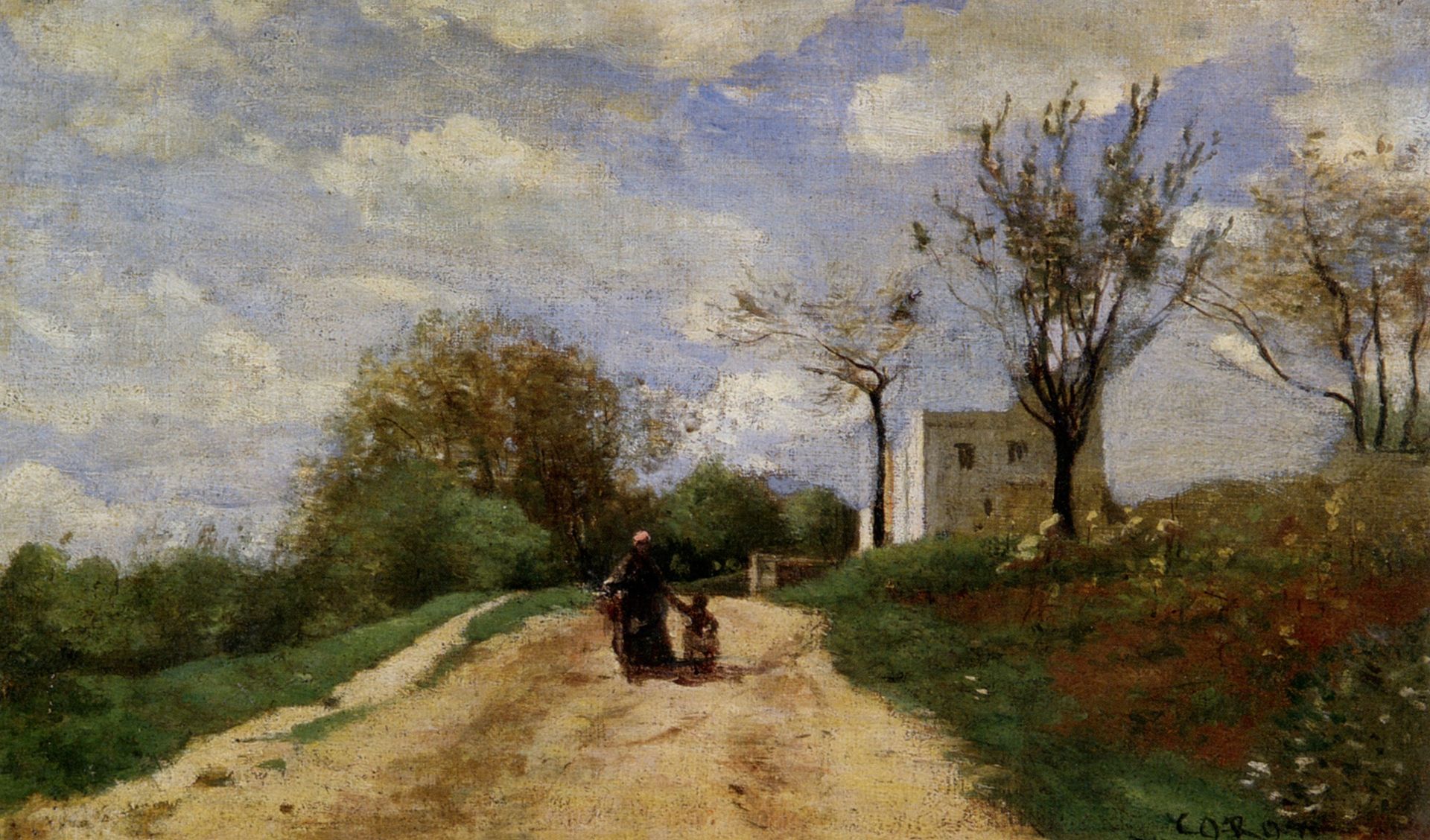 The Path Leading to the House by Camille Corot