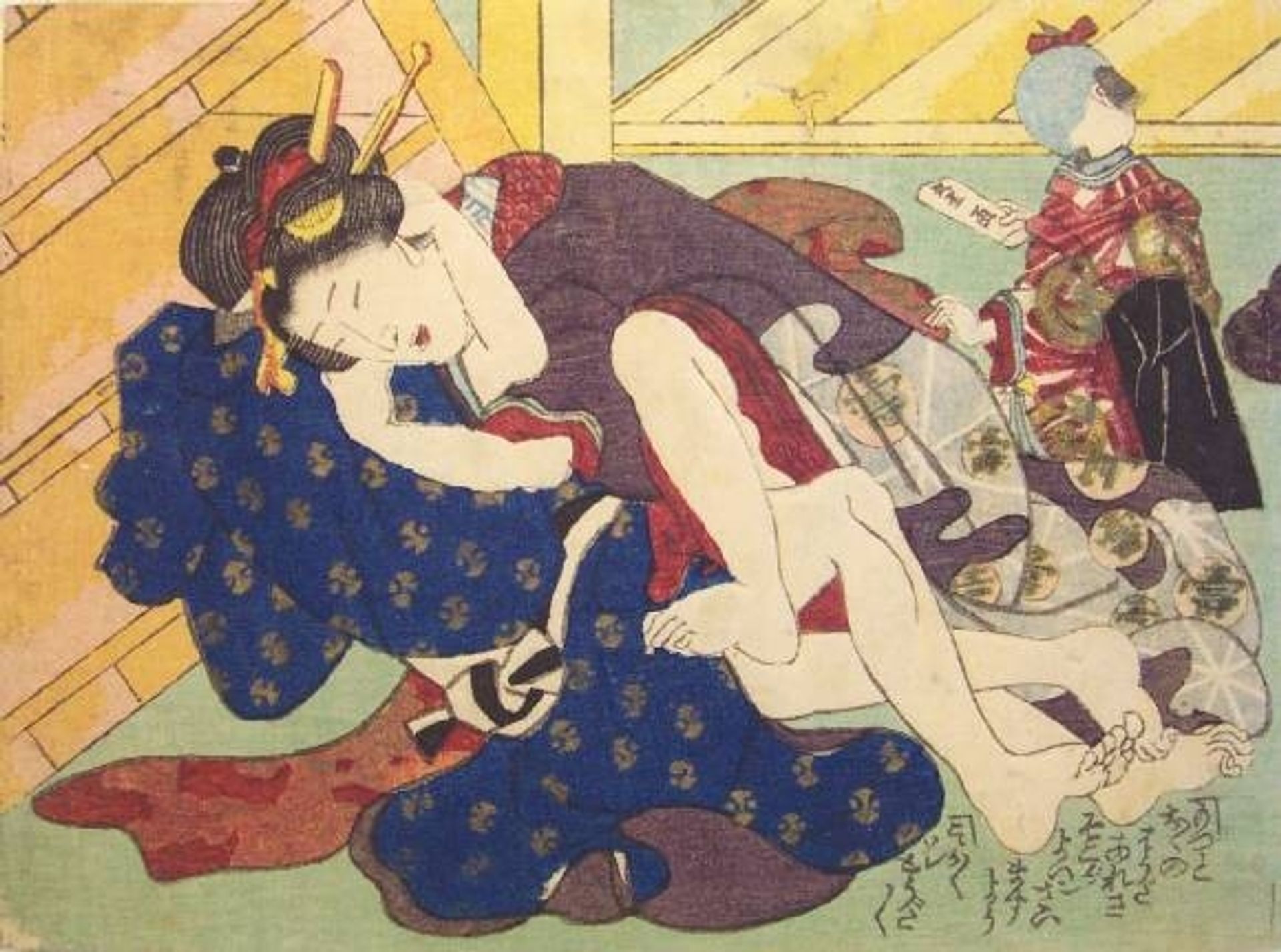 Beneath the Stairs by Utagawa Kunisada