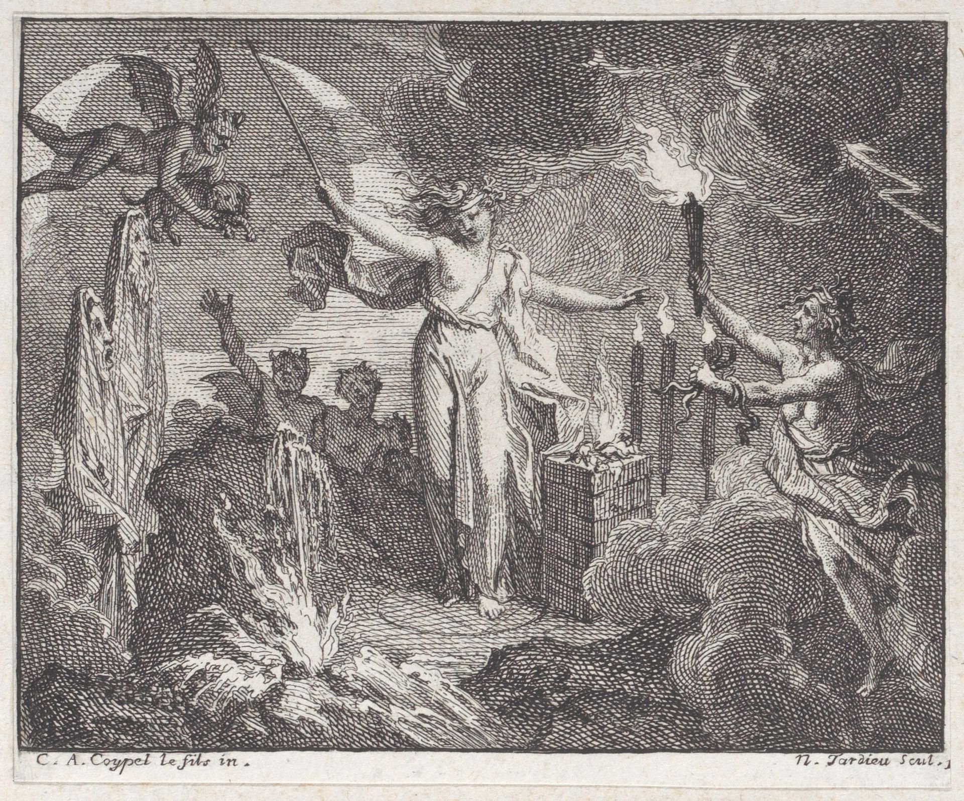 Book 1, Fable 16: the magician (La magicienne) by Nicolas Henry Tardieu