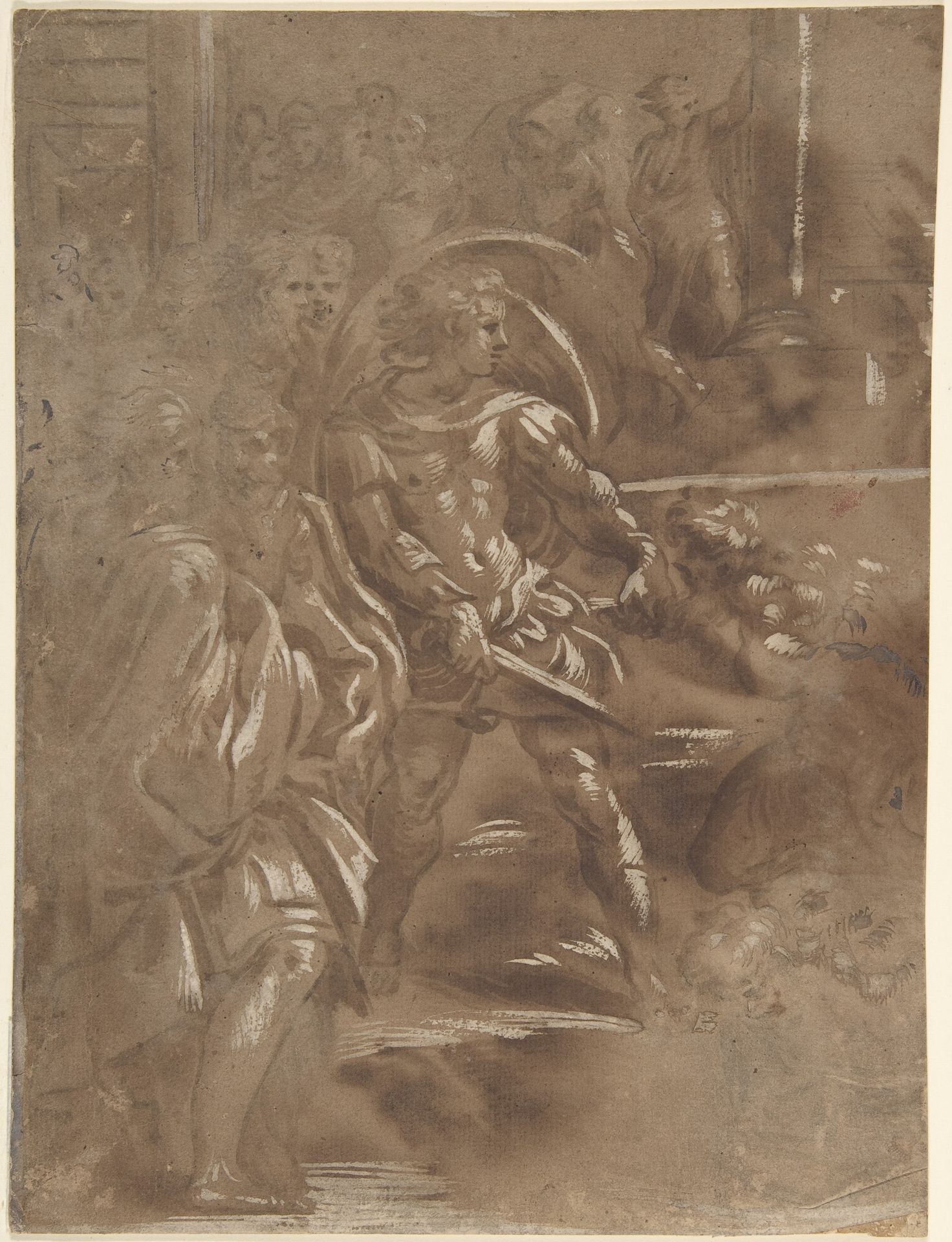 Left Third of a Martyrdom of Saint Peter and Saint Paul. by Antonio da Trento