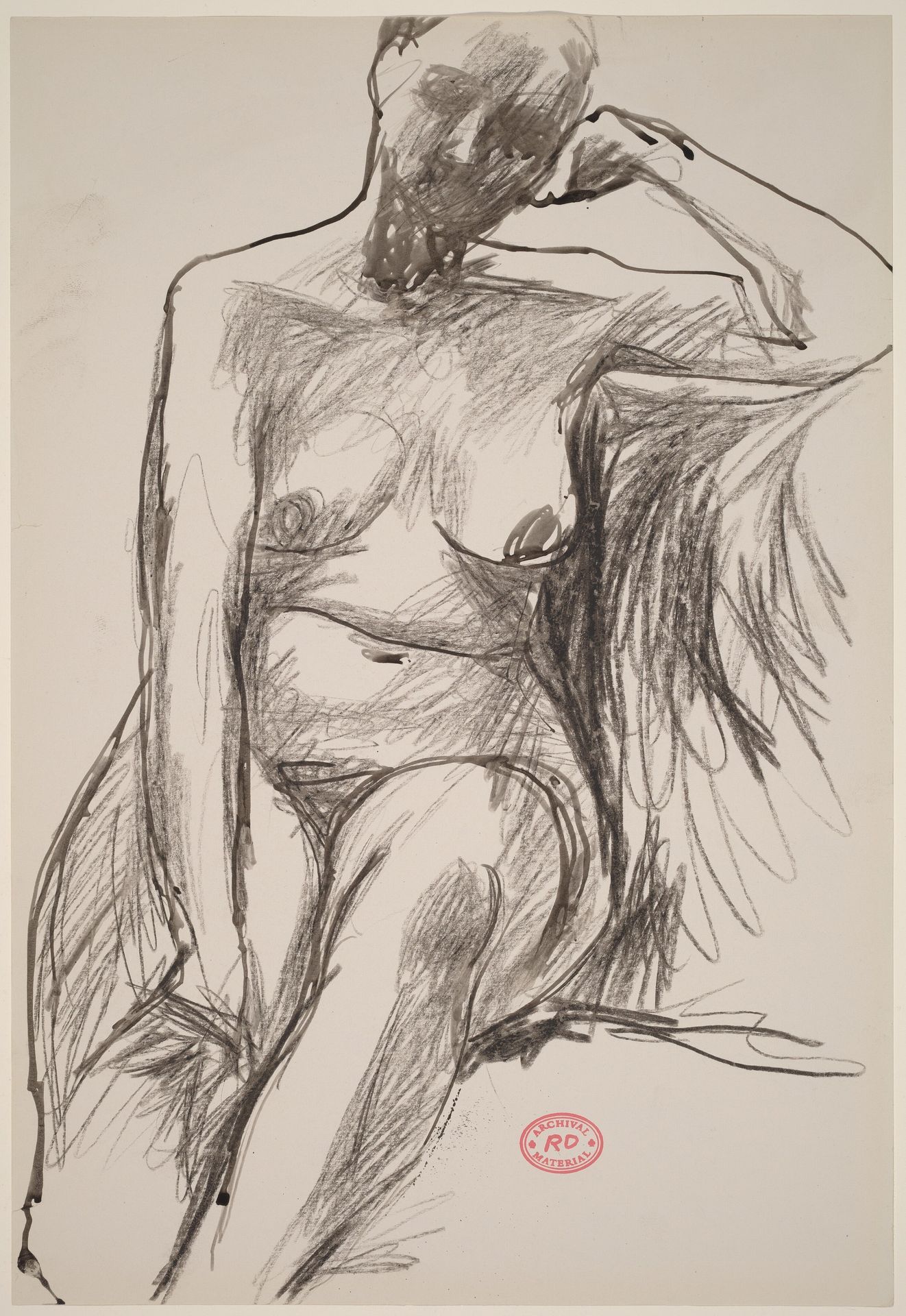 Untitled [seated female nude with resting on left arm] by Richard Diebenkorn