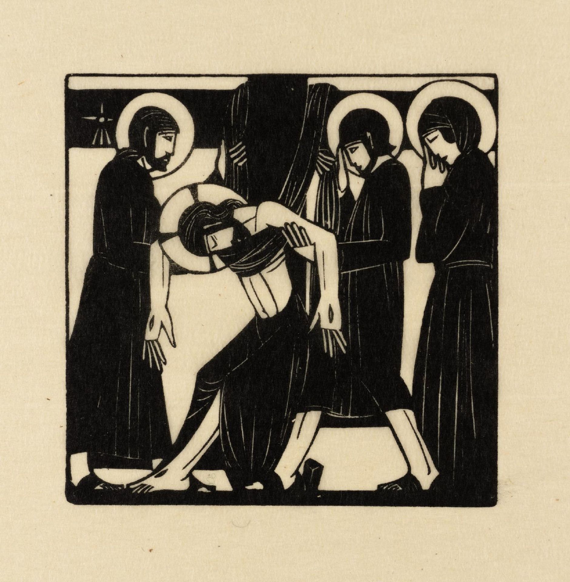 The Body of Jesus is Taken Down from the Cross by Eric Gill
